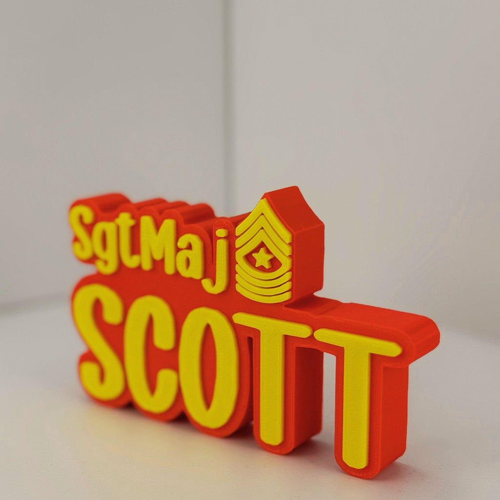 Personalized Marines Sergeant Major Desk Name Plate