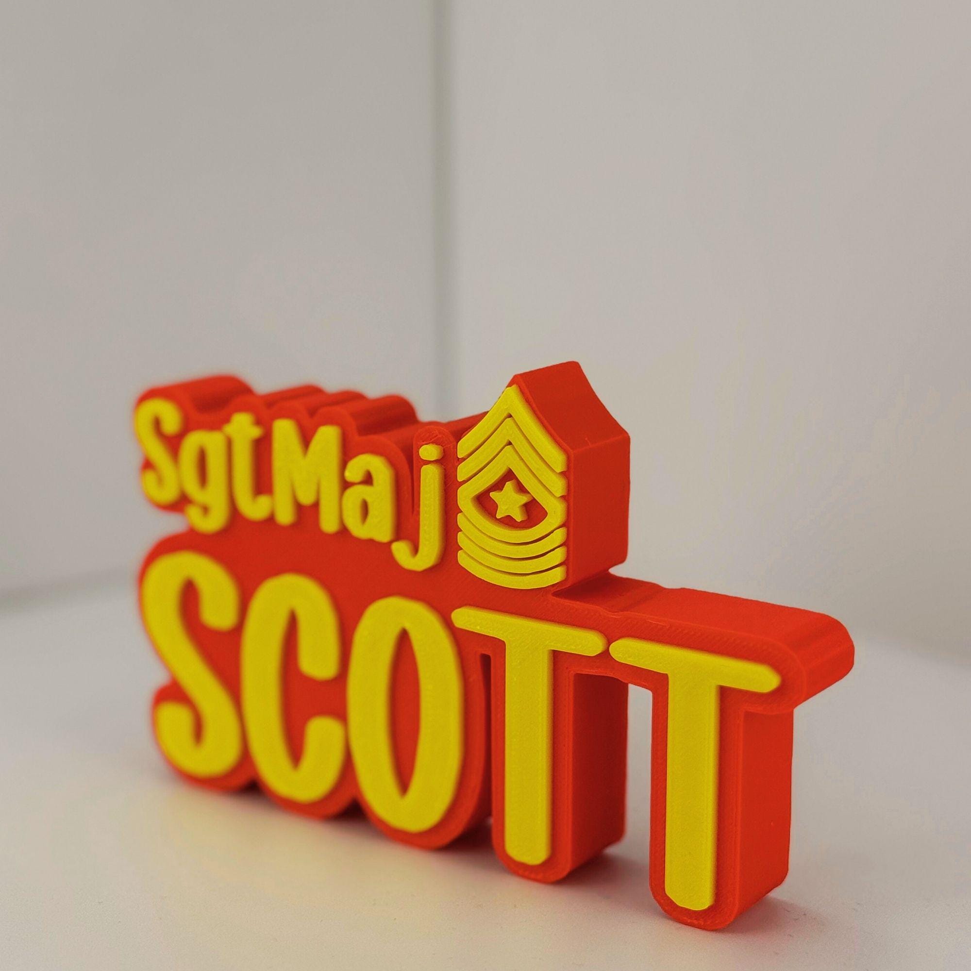 Personalized Marines Sergeant Major Desk Name Plate