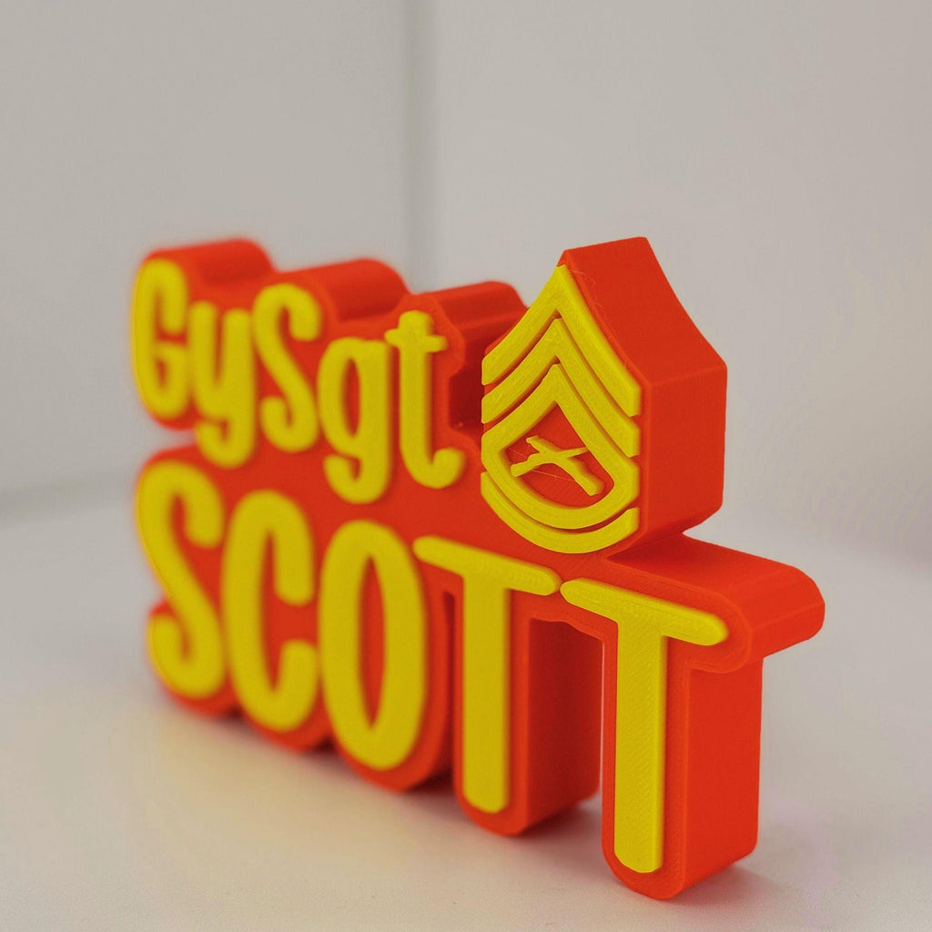 Personalized Marines Gunnery Sergeant Desk Name Plate