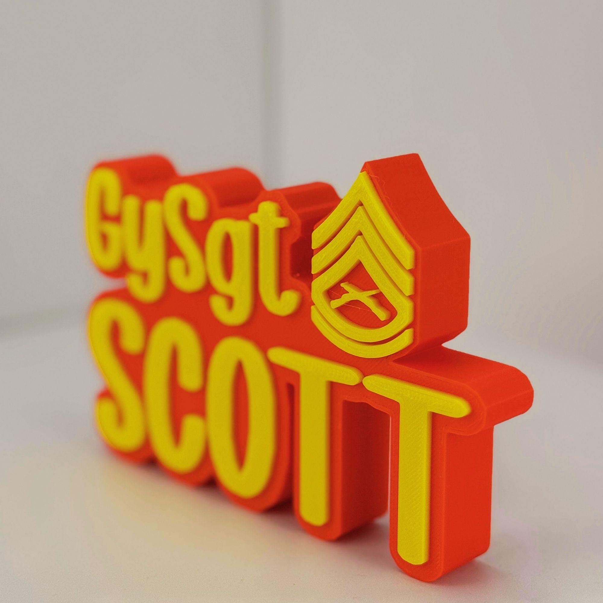 Personalized Marines Gunnery Sergeant Desk Name Plate