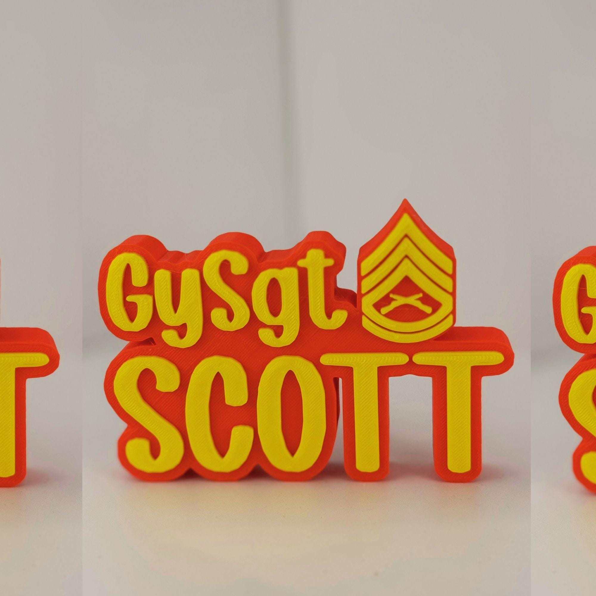 Personalized Marines Gunnery Sergeant Desk Name Plate