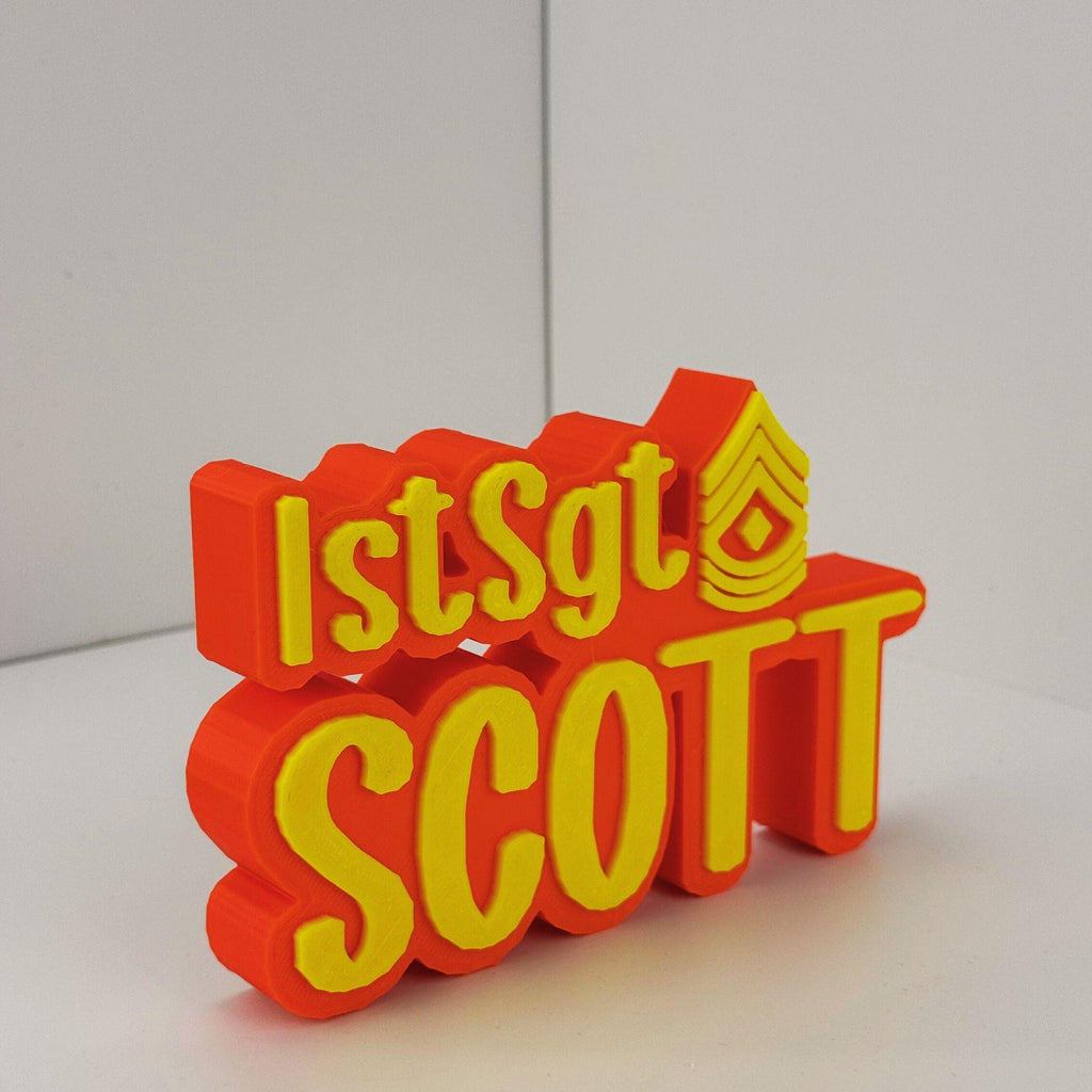 Personalized Marines First Sergeant Desk Name Plate