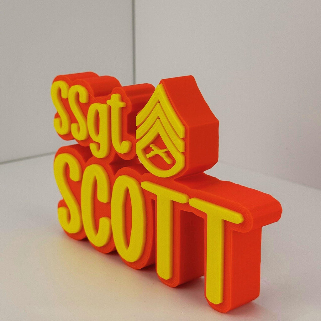Personalized Marines Staff Sergeant Desk Name Plate