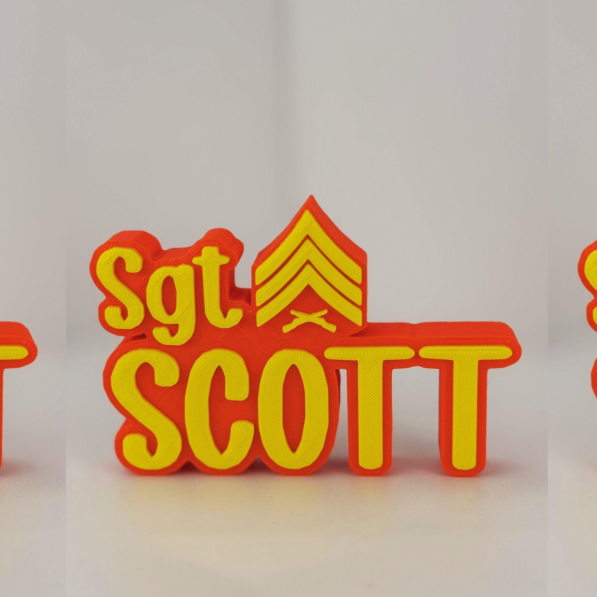Personalized Marines Sergeant Desk Name Plate