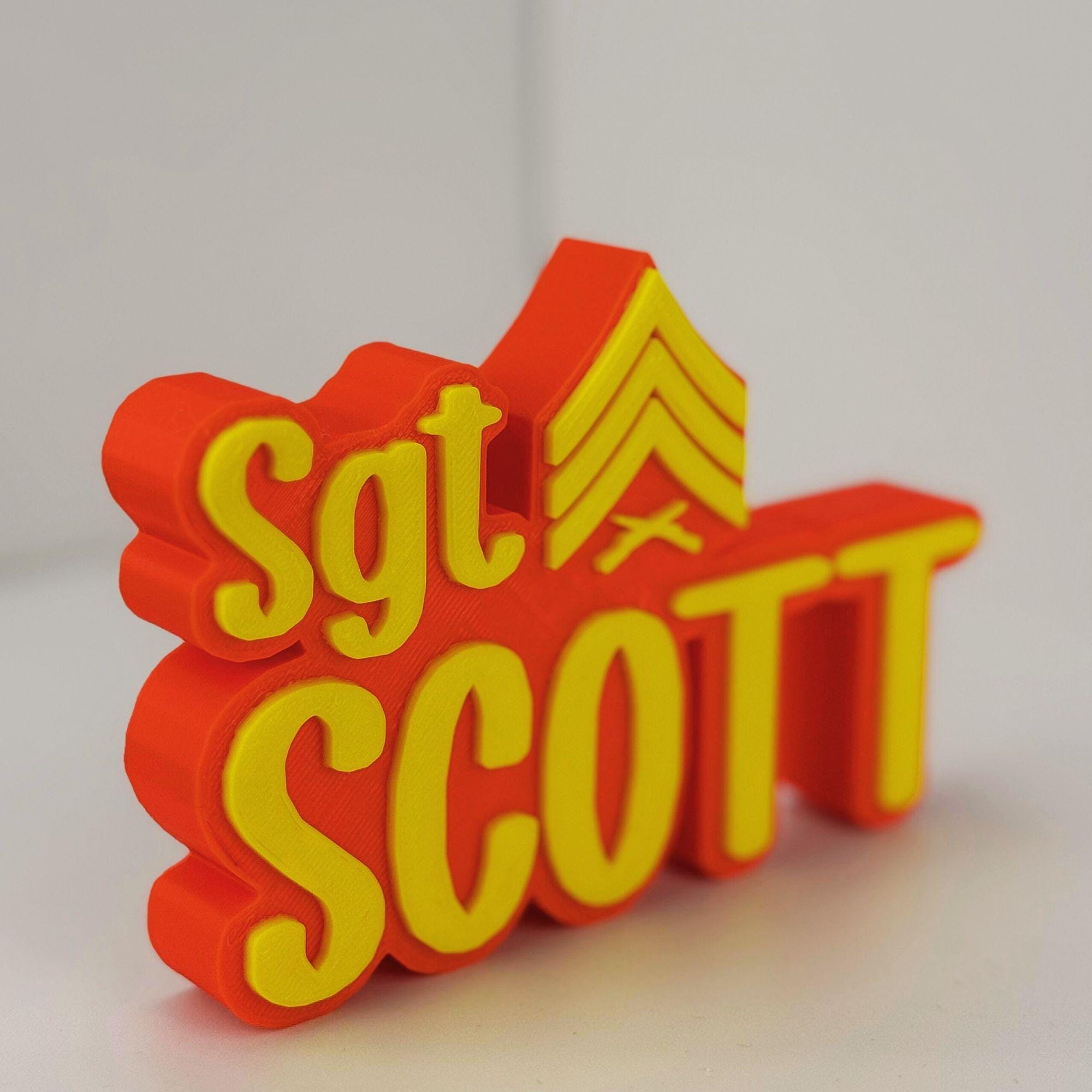 Personalized Marines Sergeant Desk Name Plate