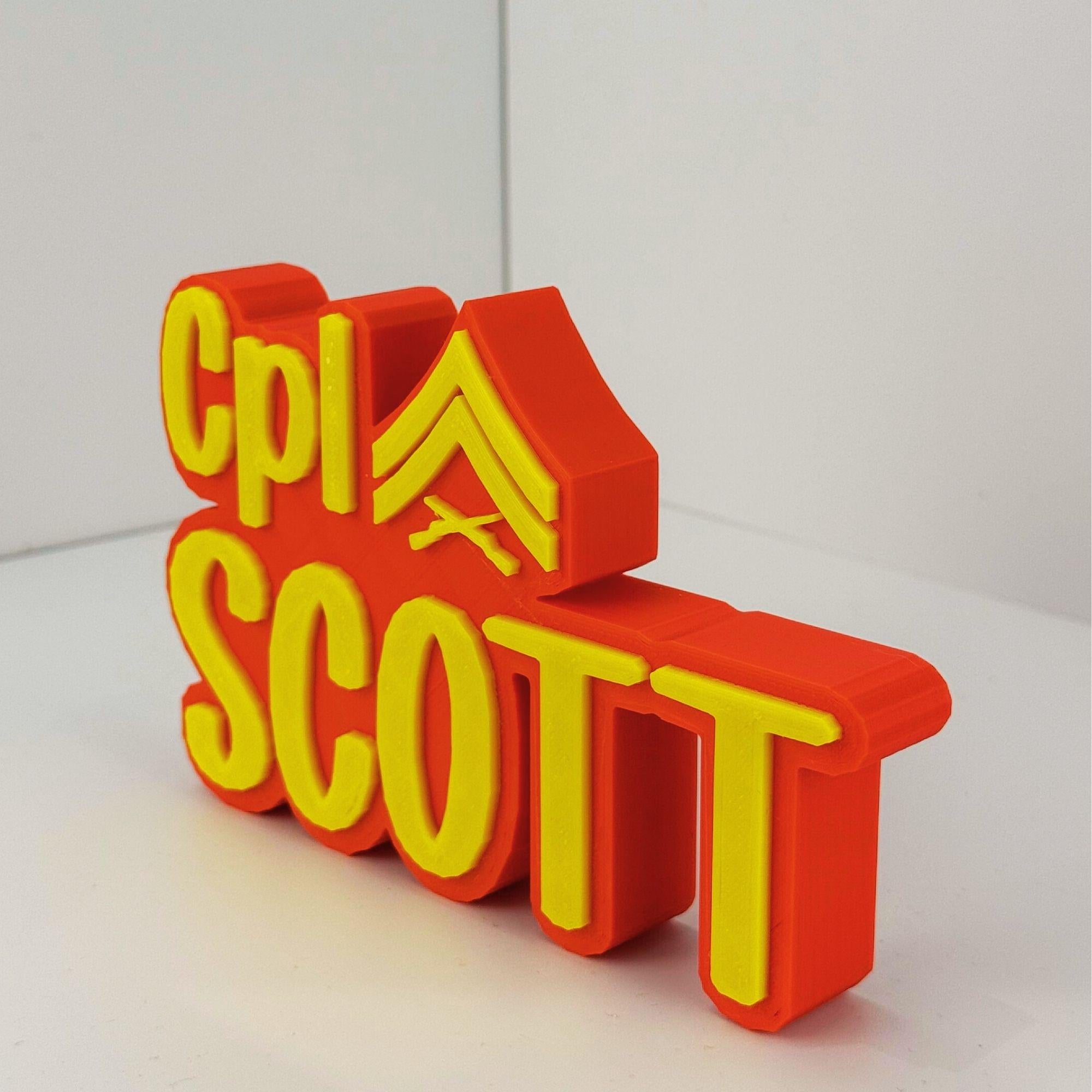 Personalized Marines Corporal Desk Name Plate