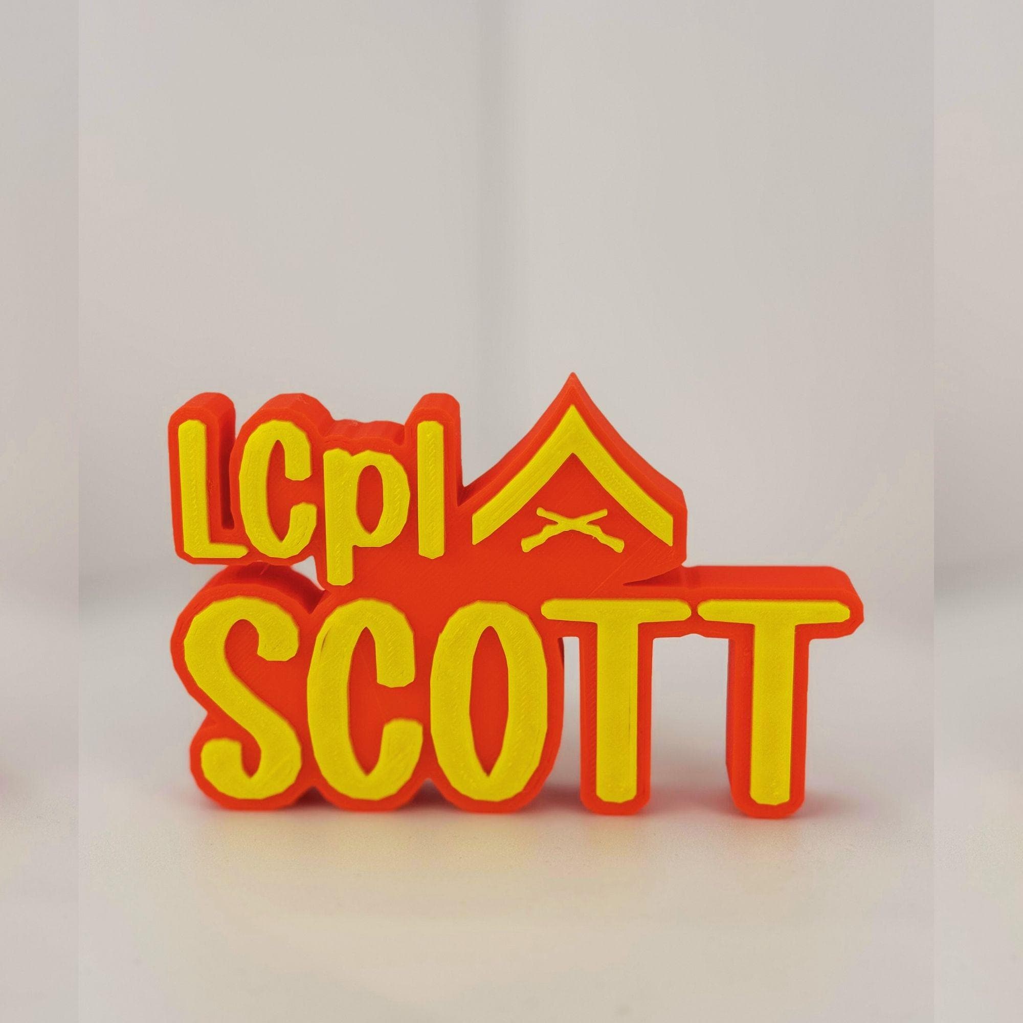 Personalized Marines Lance Corporal Desk Name Plate