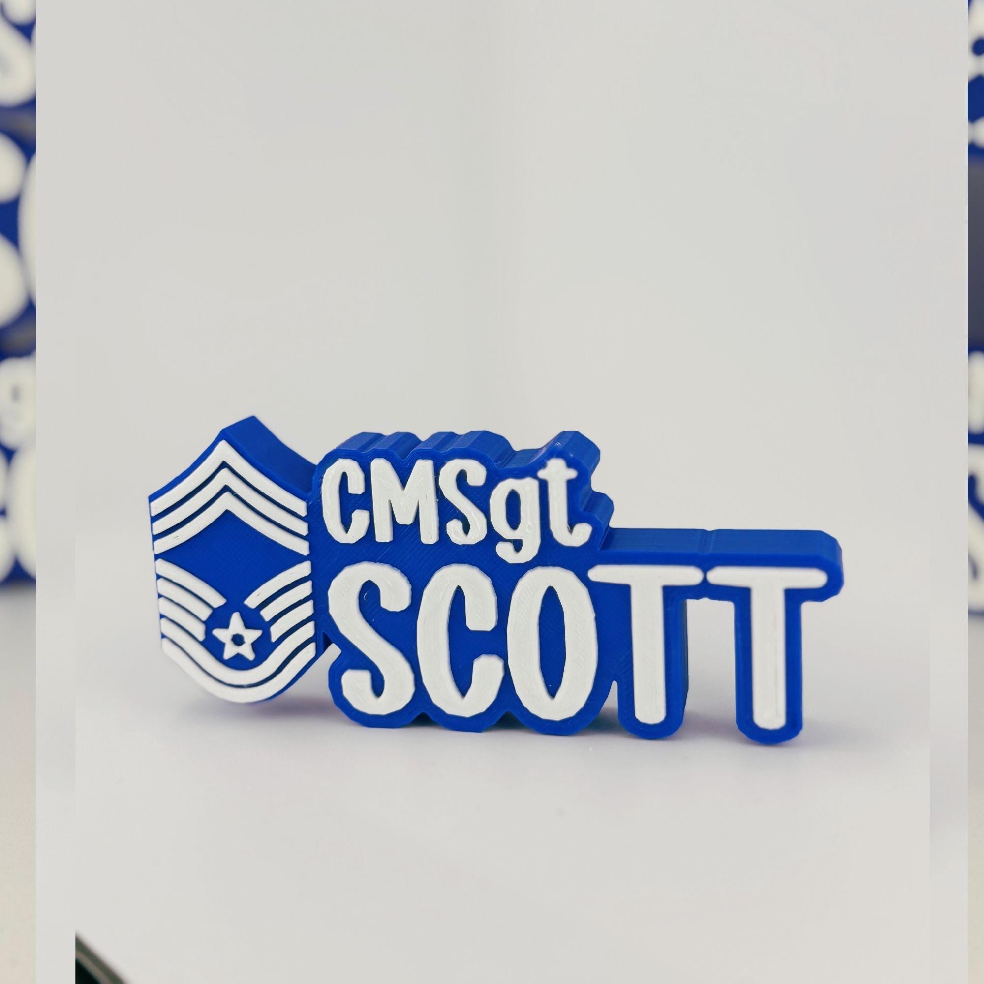 Personalized Air Force Chief Master Sergeant Desk Name Plate