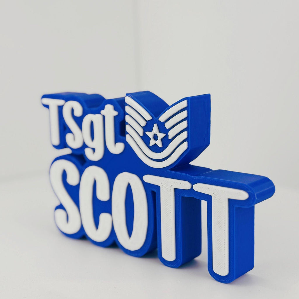 Personalized Air Force Technical Sergeant Desk Name Plate