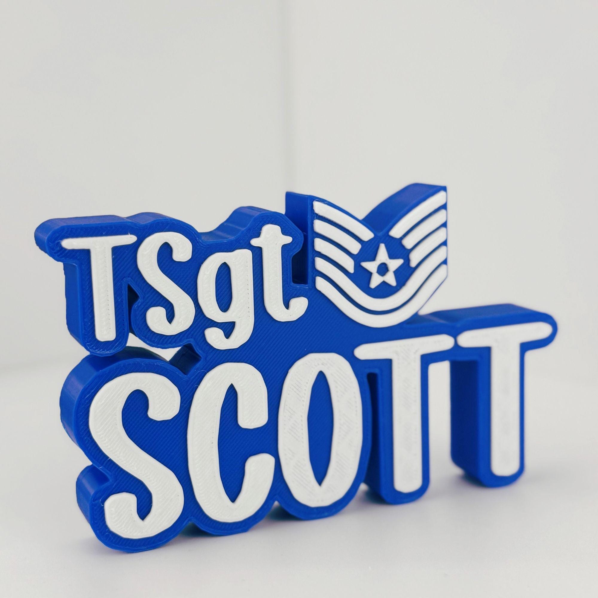 Personalized Air Force Technical Sergeant Desk Name Plate