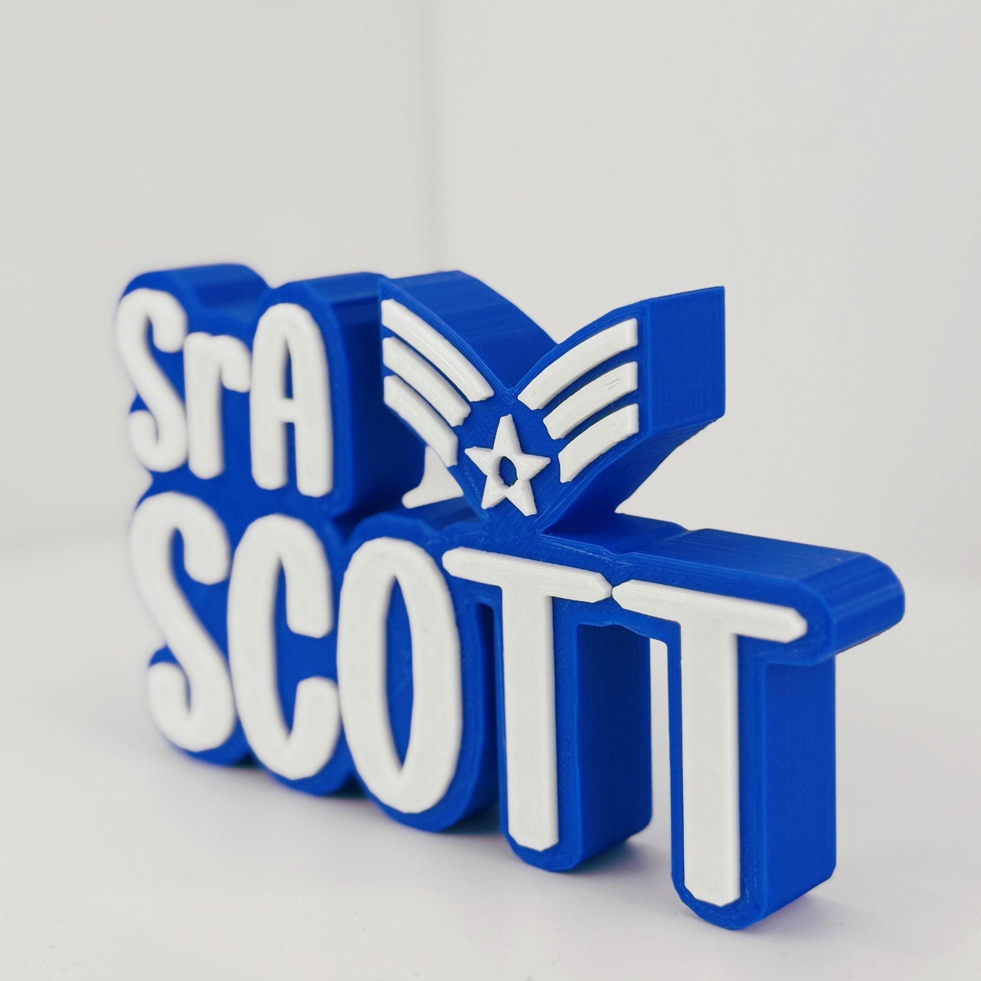 Personalized Air Force Senior Airman Desk Name Plate