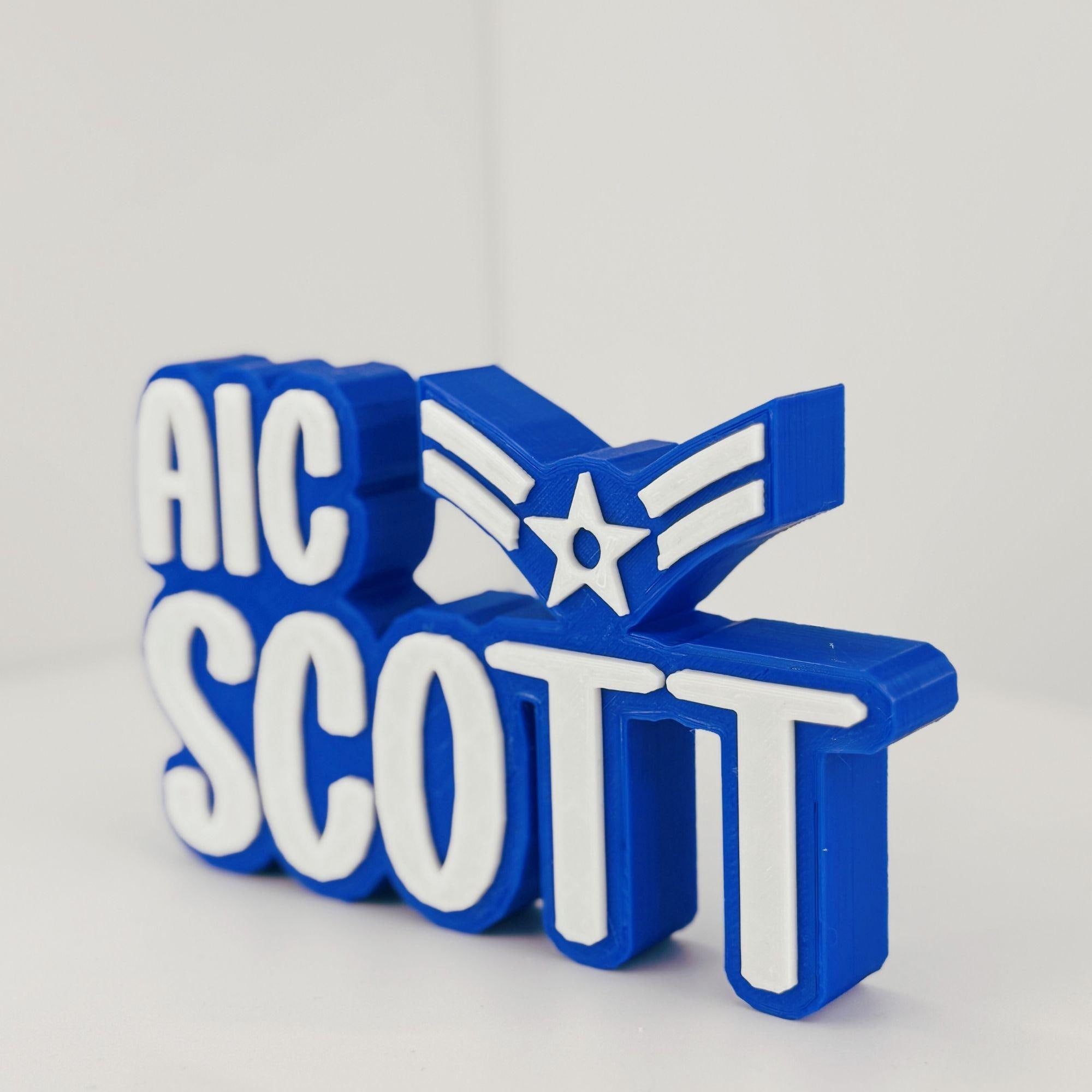 Personalized Air Force Airman First Class Desk Name Plate