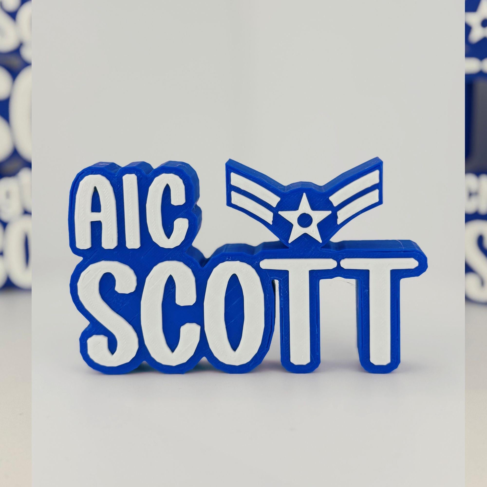 Personalized Air Force Airman First Class Desk Name Plate