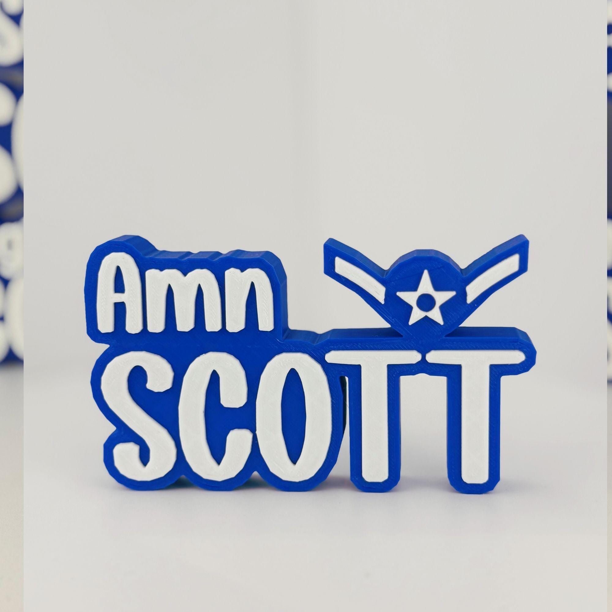 Personalized Air Force Airman Desk Name Plate