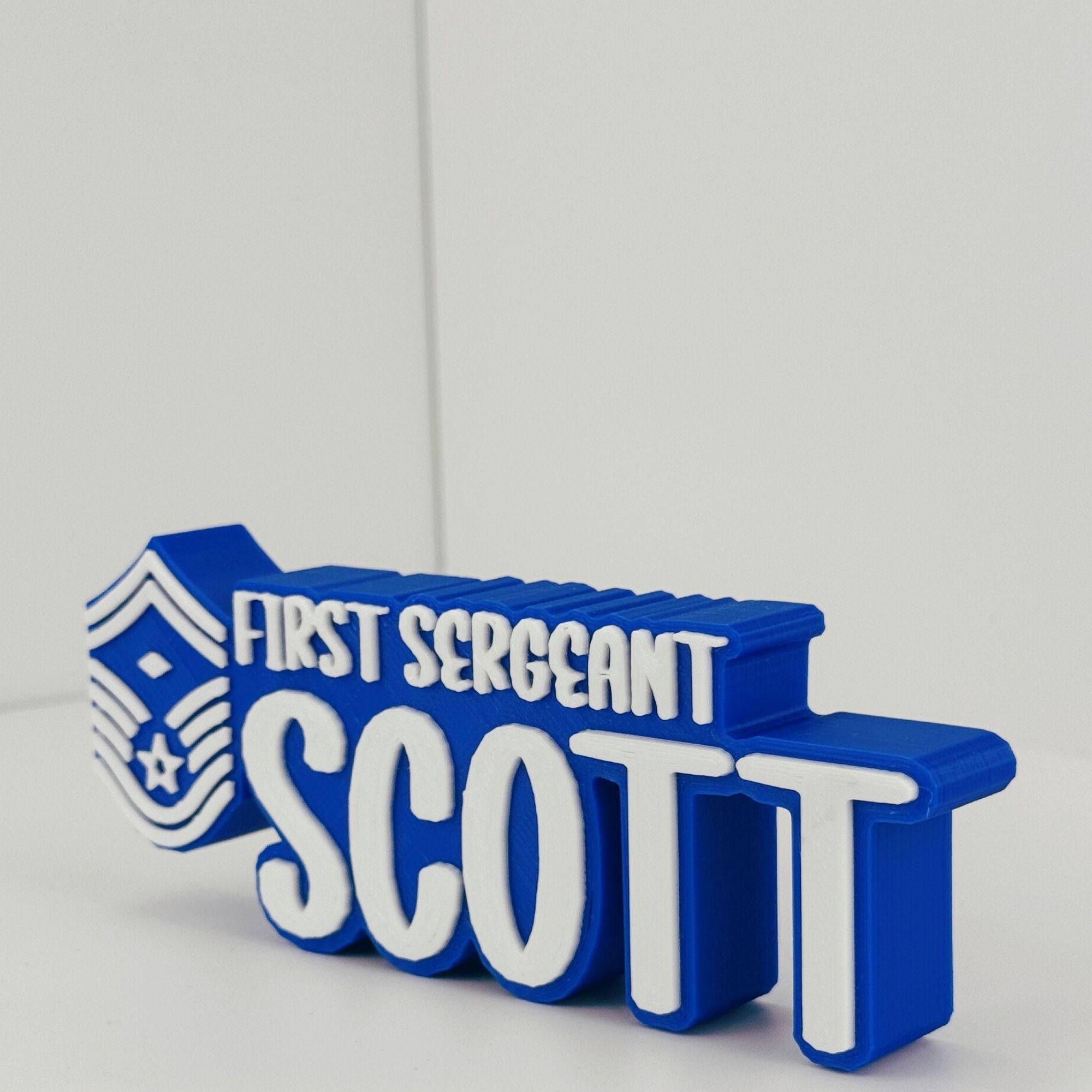 Personalized Air Force First Sergeant Desk Name Plate