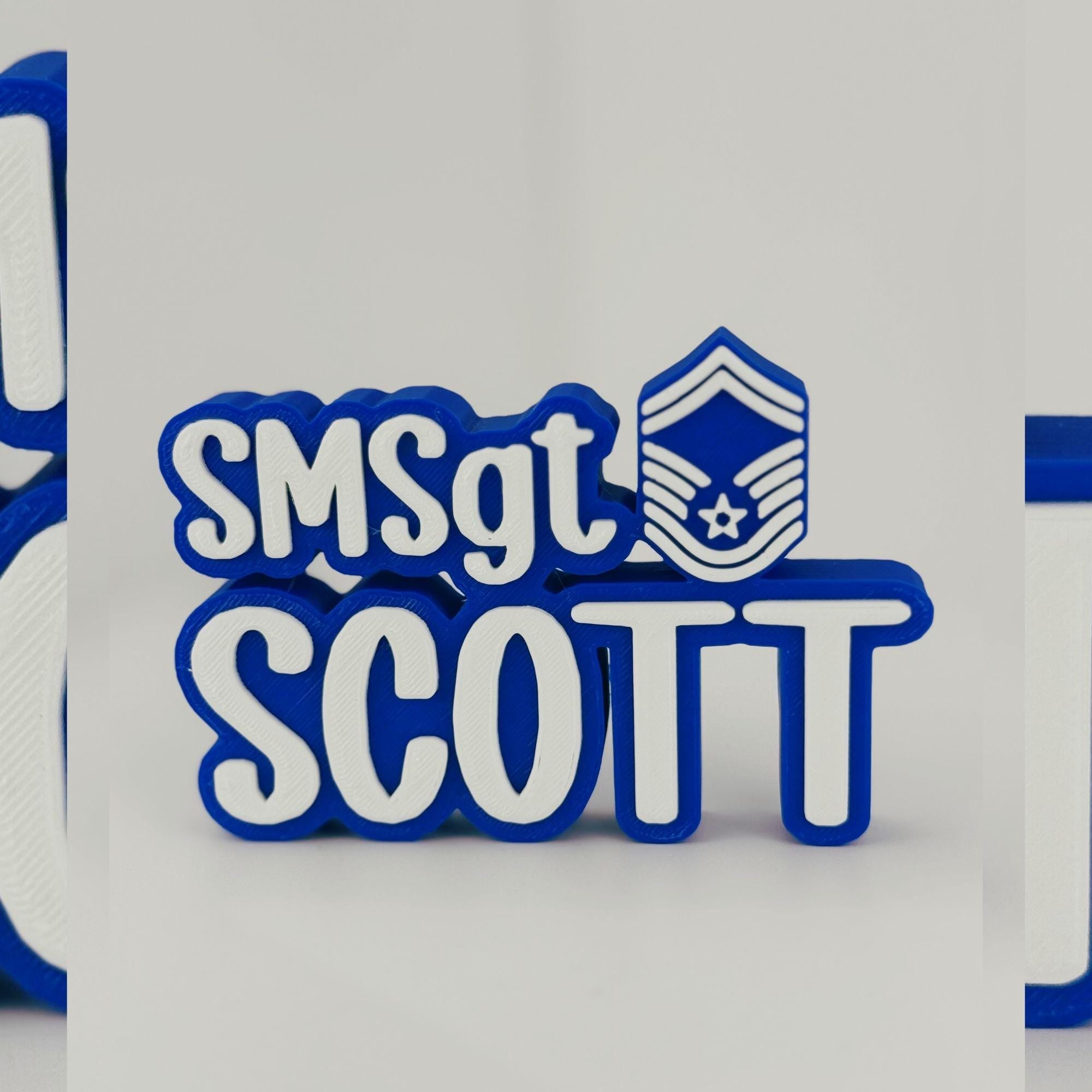 Personalized Air Force Senior Master Sergeant Desk Name Plate