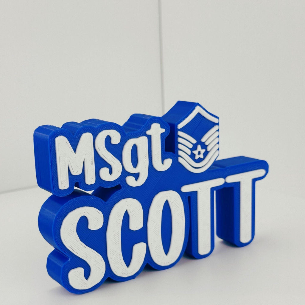 Personalized Air Force Master Sergeant Desk Name Plate