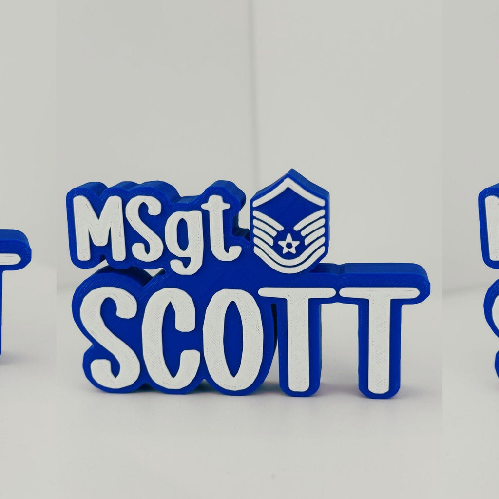 Personalized Air Force Master Sergeant Desk Name Plate