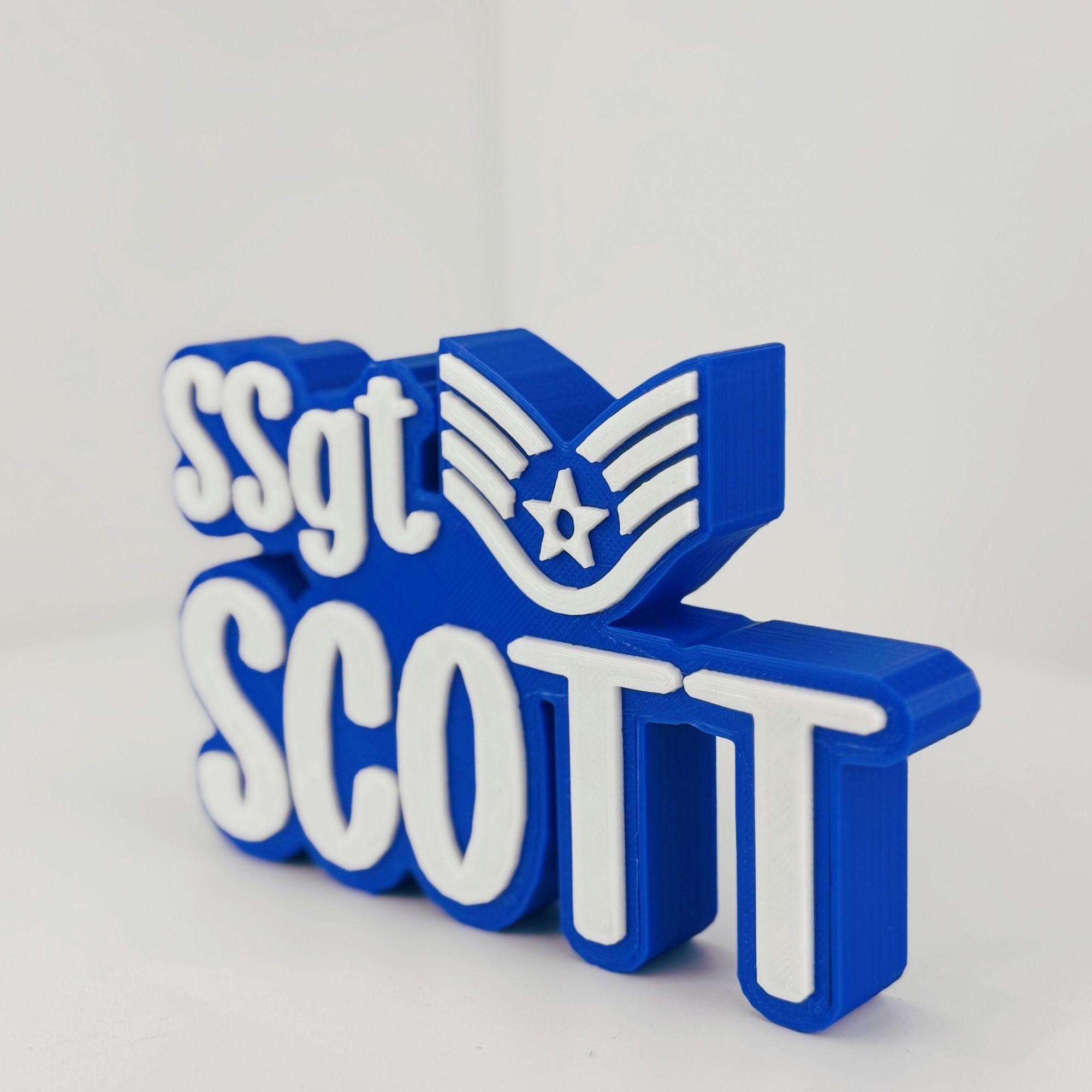 Personalized Air Force Staff Sergeant Desk Name Plate