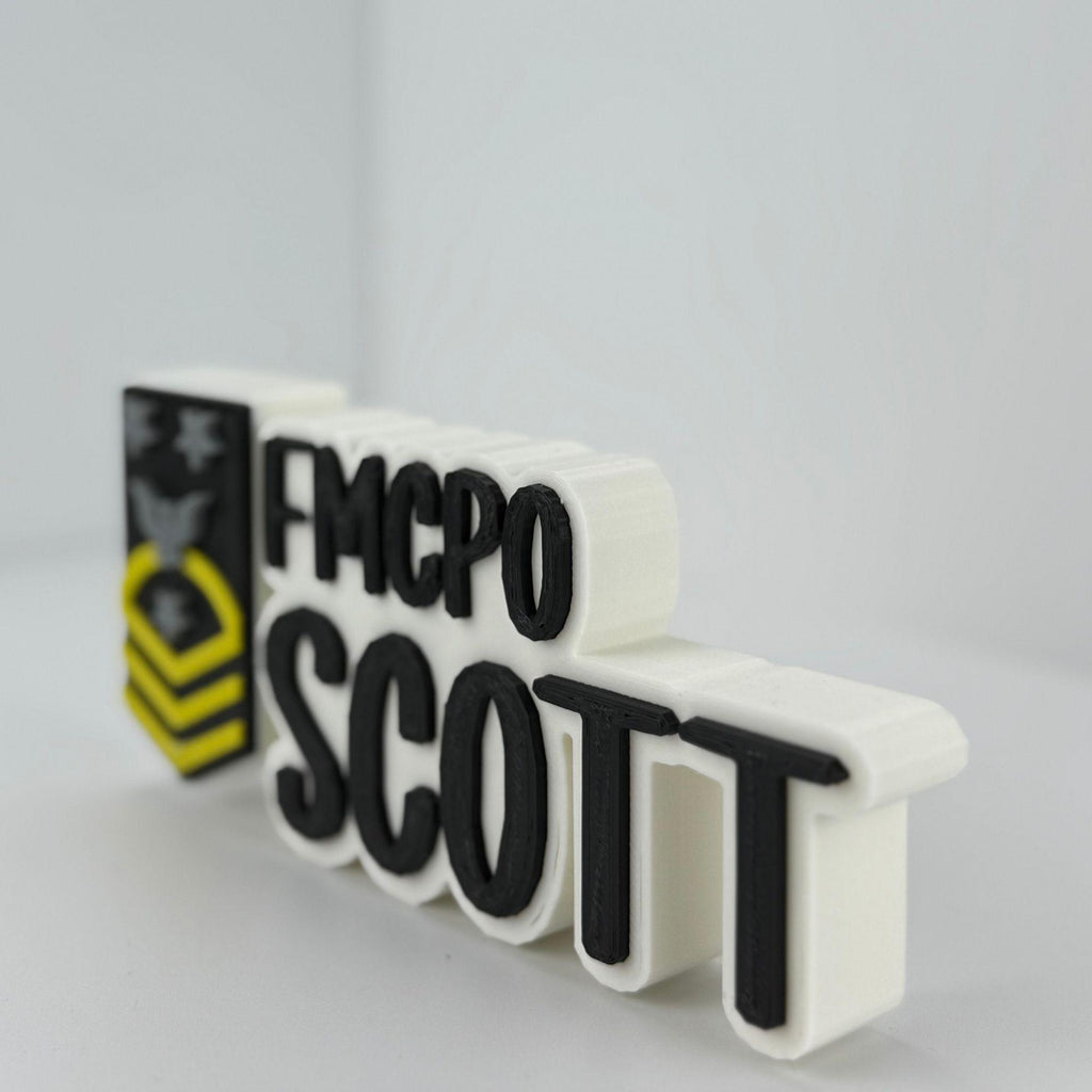 Personalized Navy Fleet Command Master Chief Petty Officer Desk Name Plate