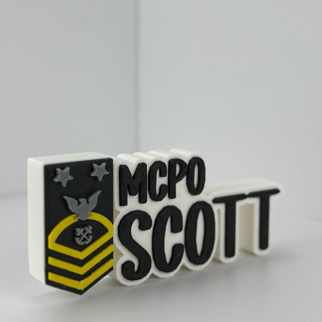 Personalized Navy Master Chief Petty Officer Desk Name Plate