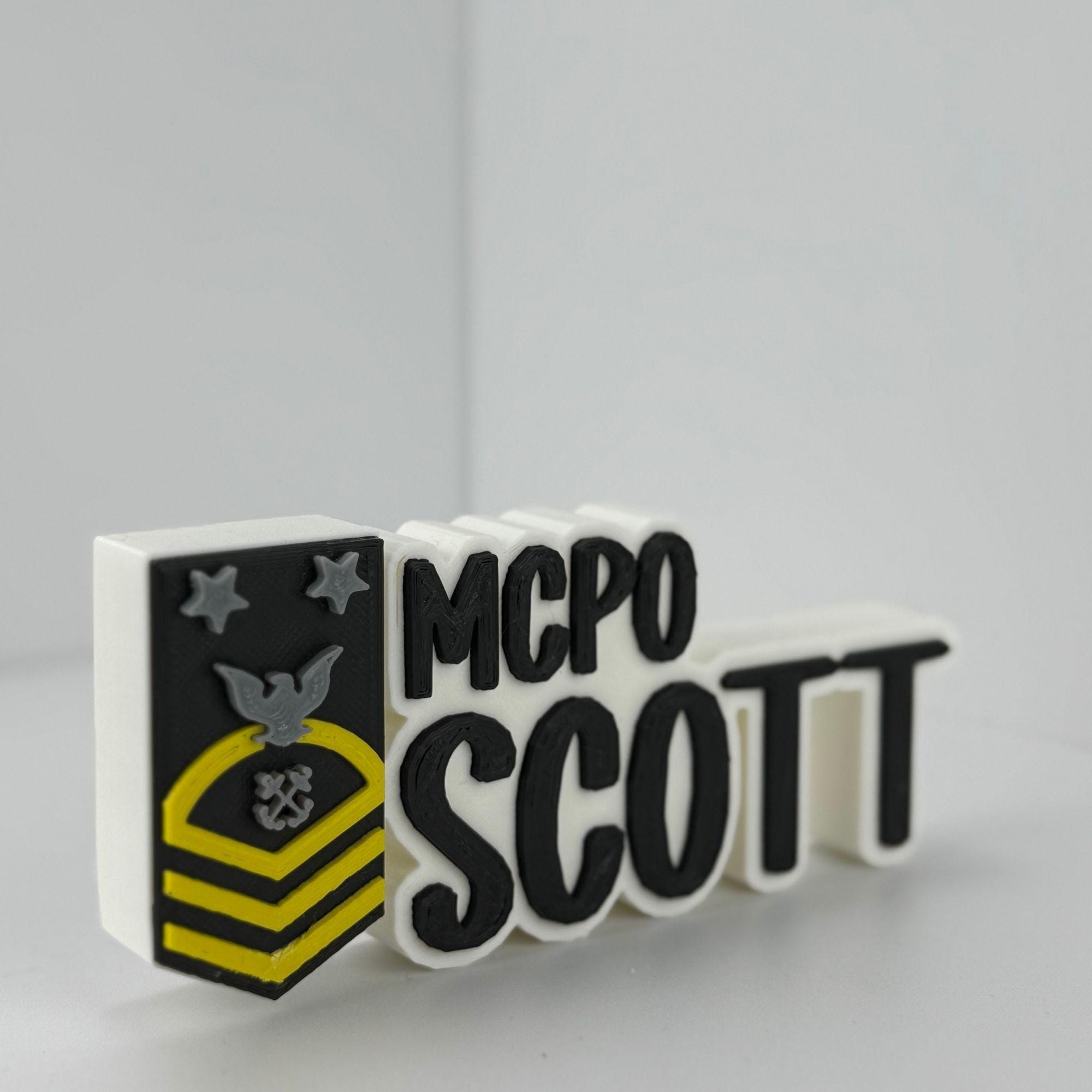 Personalized Navy Master Chief Petty Officer Desk Name Plate