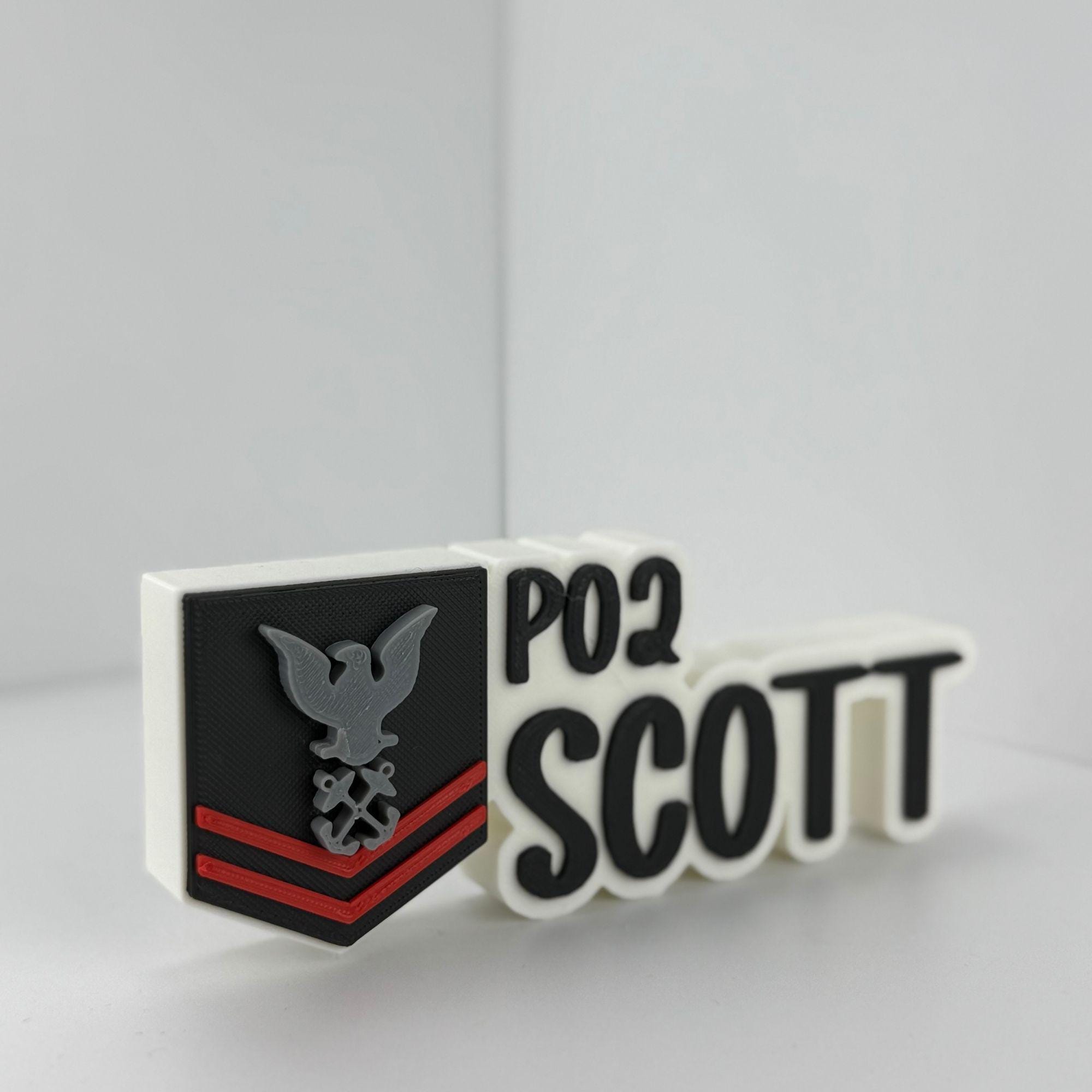 Personalized Navy Petty Officer Second Class Desk Name Plate