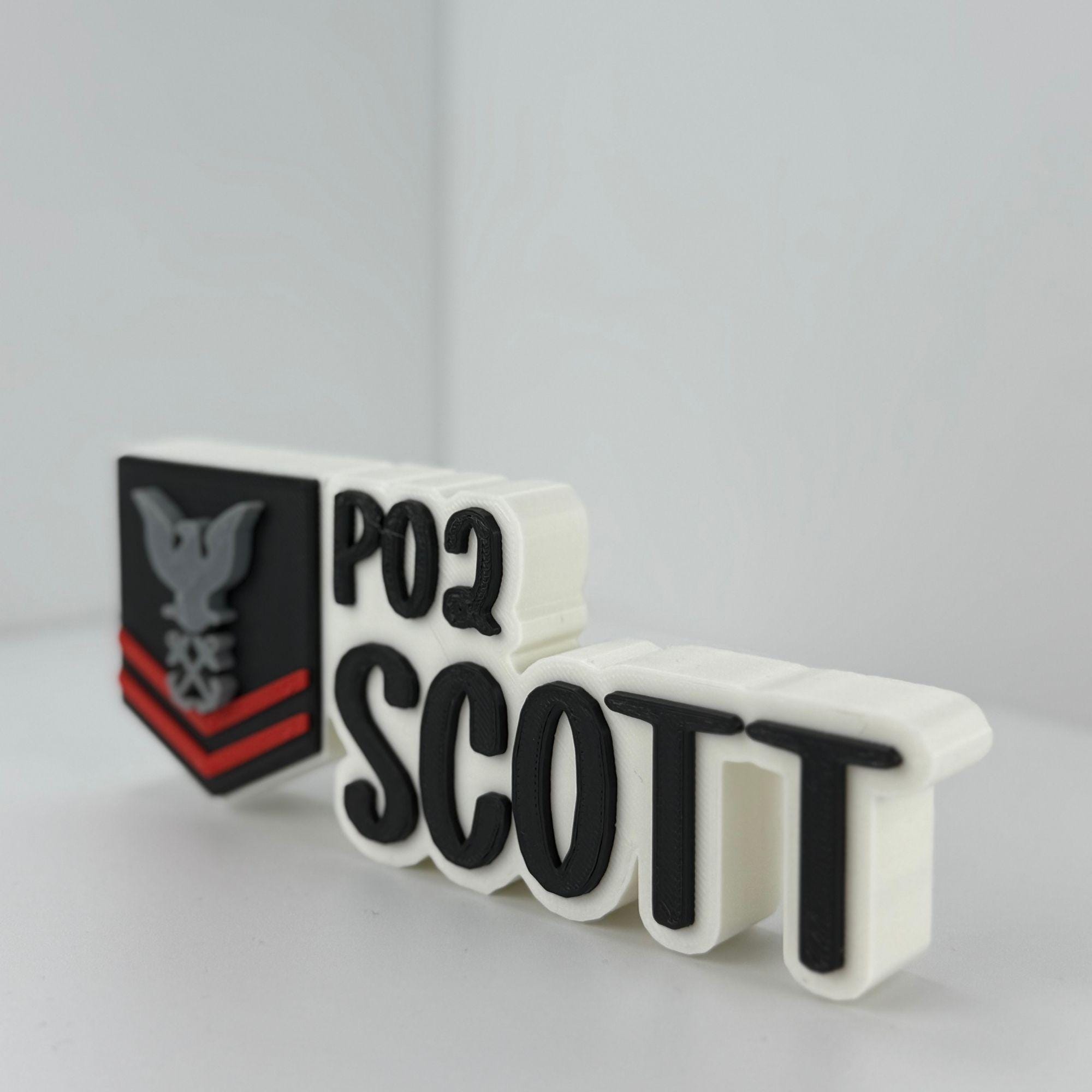 Personalized Navy Petty Officer Second Class Desk Name Plate