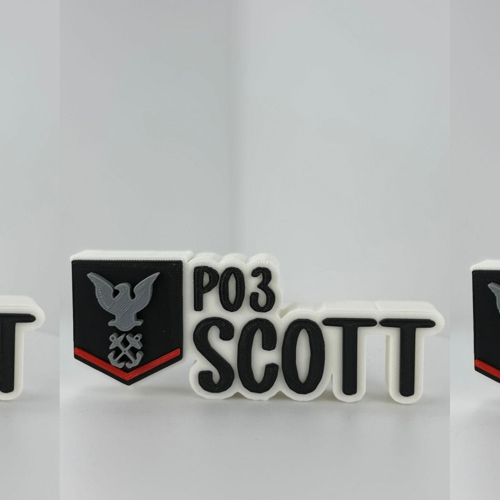 Personalized Navy Petty Officer Third Class Desk Name Plate