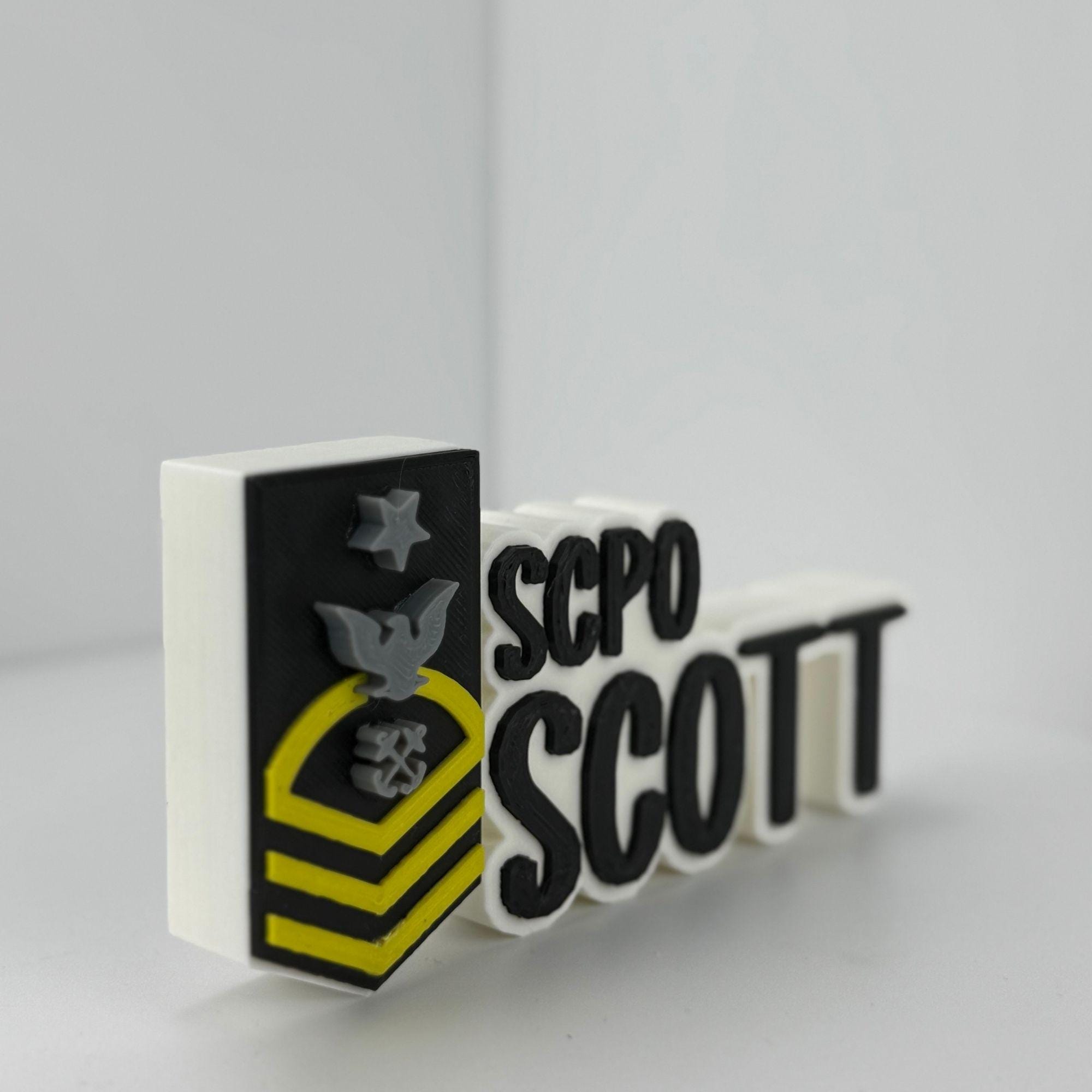 Personalized Navy Senior Chief Petty Officer Desk Name Plate