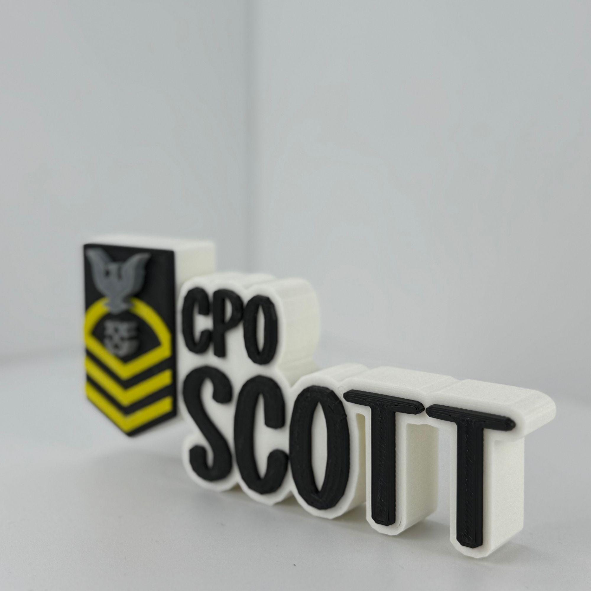 Personalized Navy Chief Petty Officer Desk Name Plate