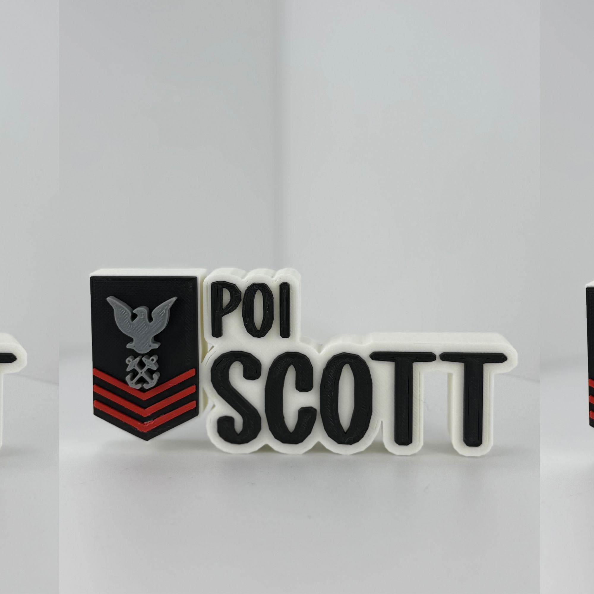 Personalized Navy Petty Officer First Class Desk Name Plate