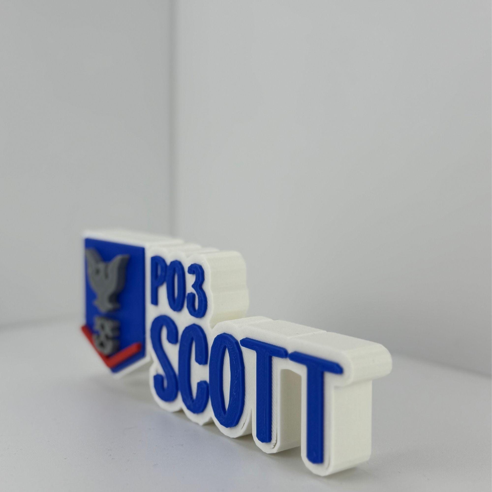 Personalized Coast Guard Petty Officer Third Class Desk Name Plate