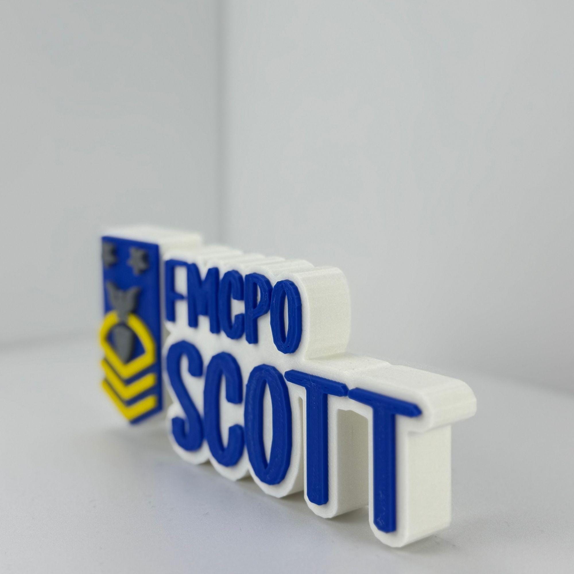Personalized Coast Guard Fleet Command Master Chief Petty Officer Desk Name Plate