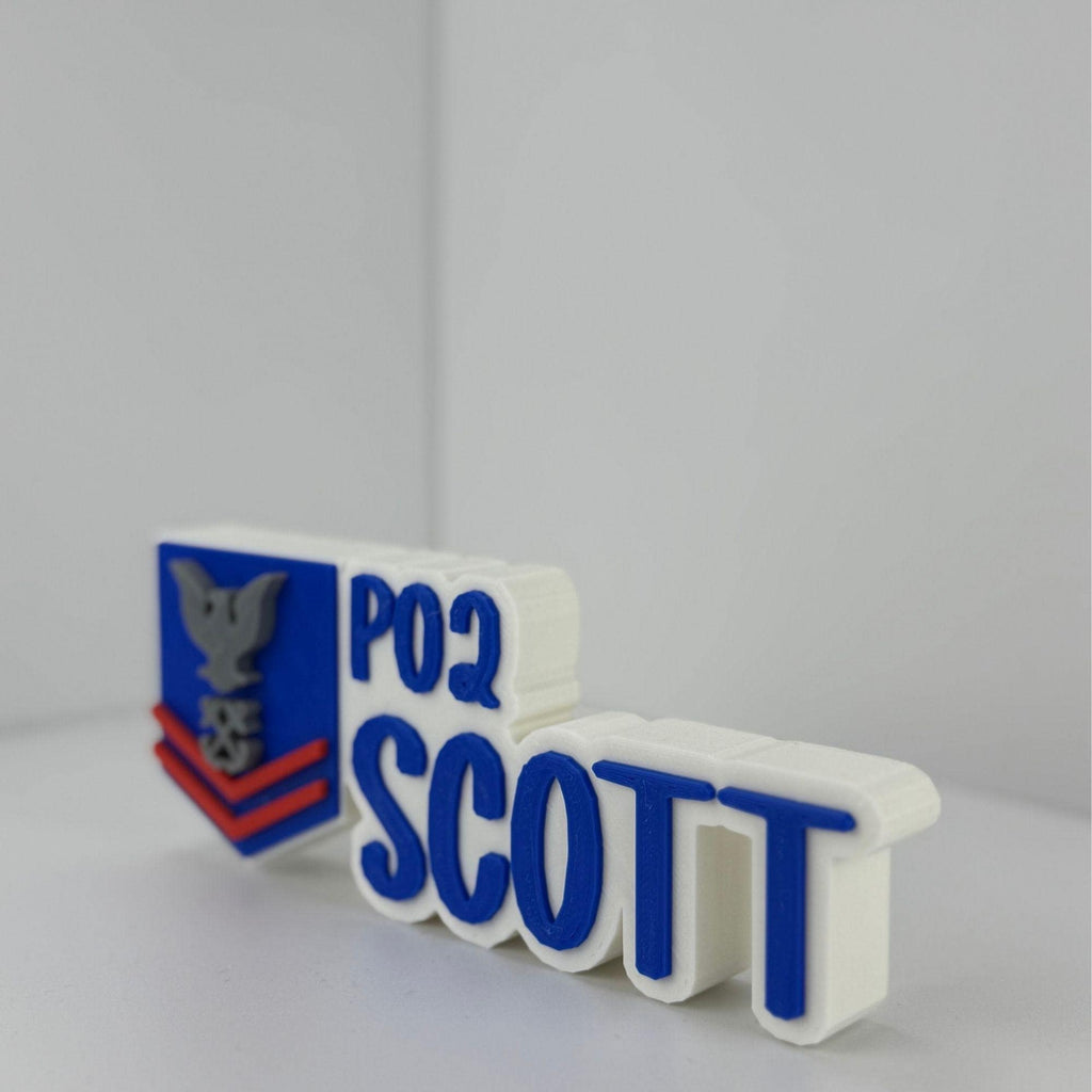 Personalized Coast Guard Petty Officer Second Class Desk Name Plate