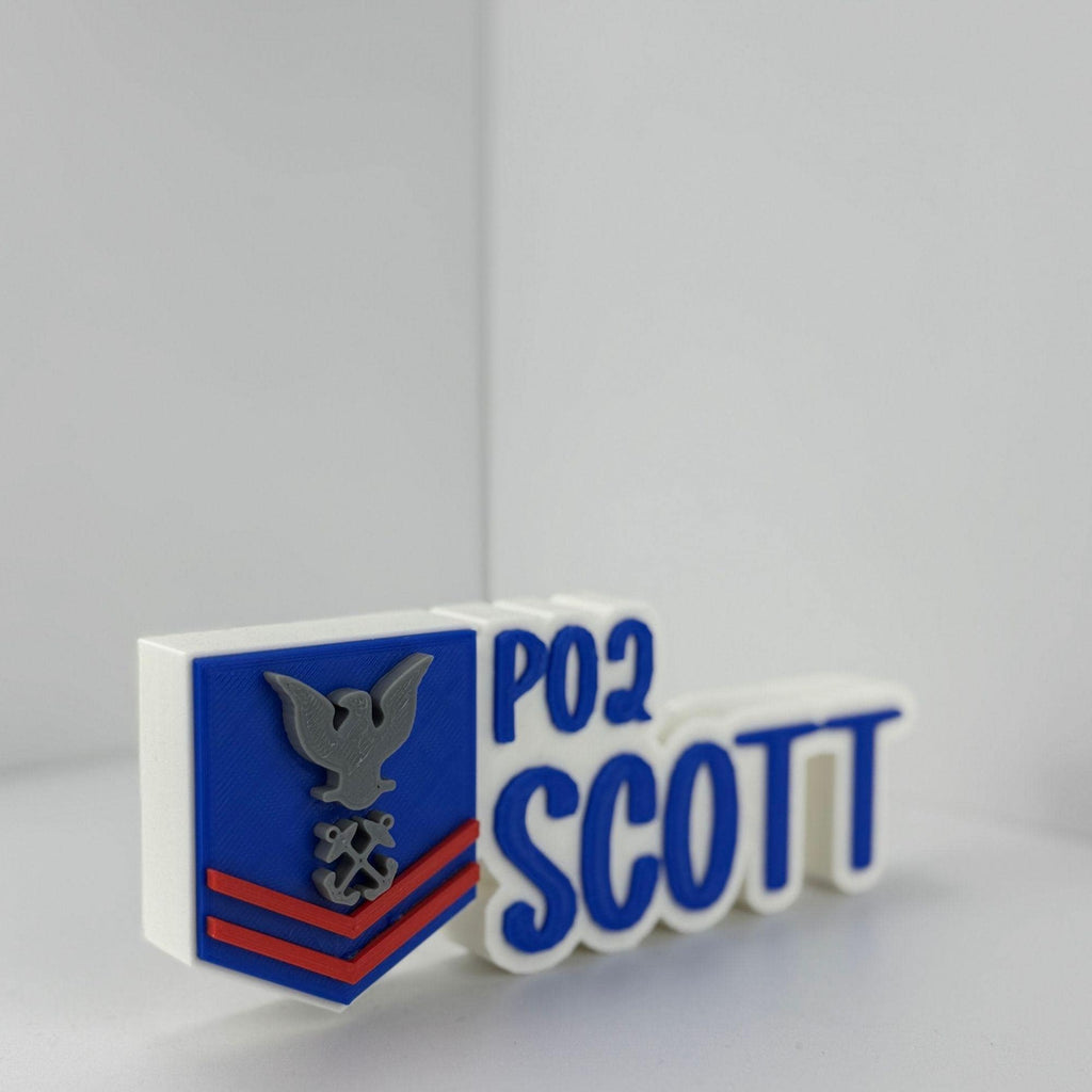 Personalized Coast Guard Petty Officer Second Class Desk Name Plate