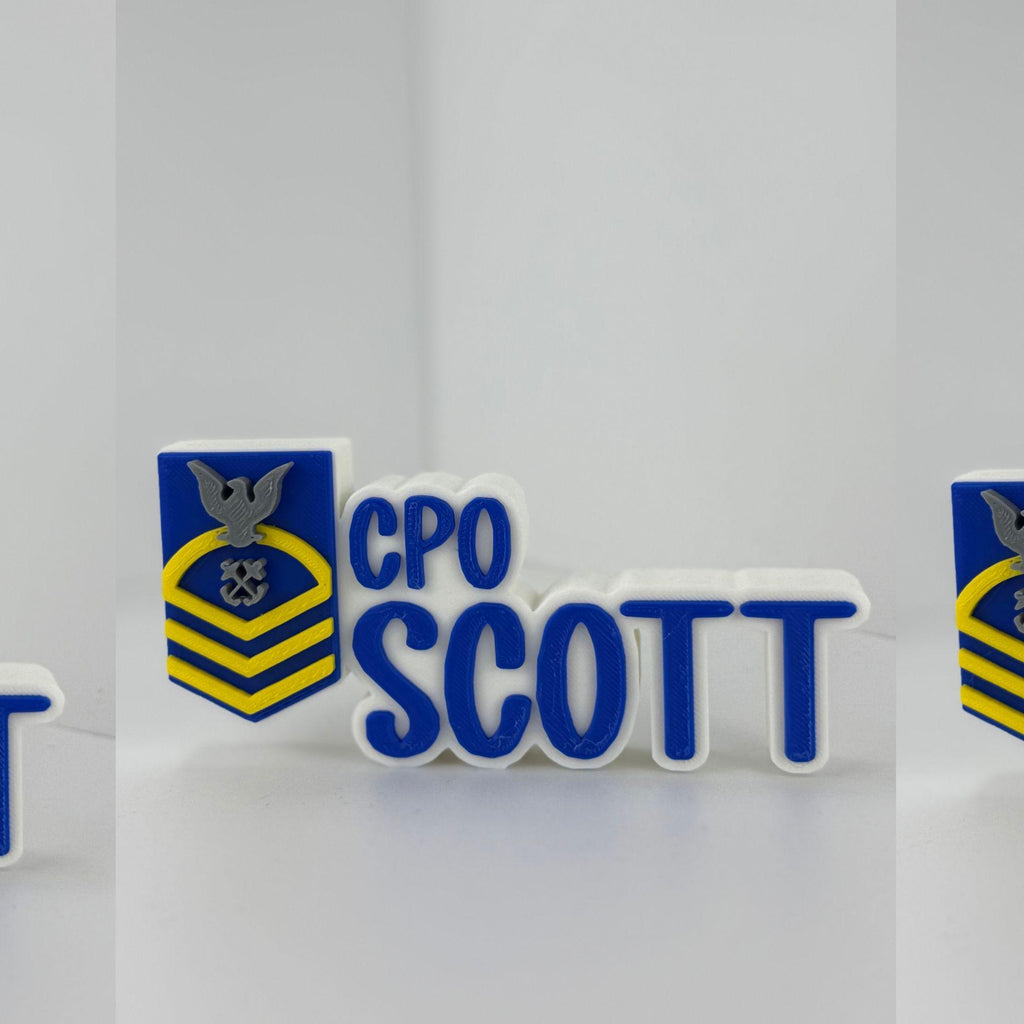 Personalized Coast Guard Chief Petty Officer Desk Name Plate