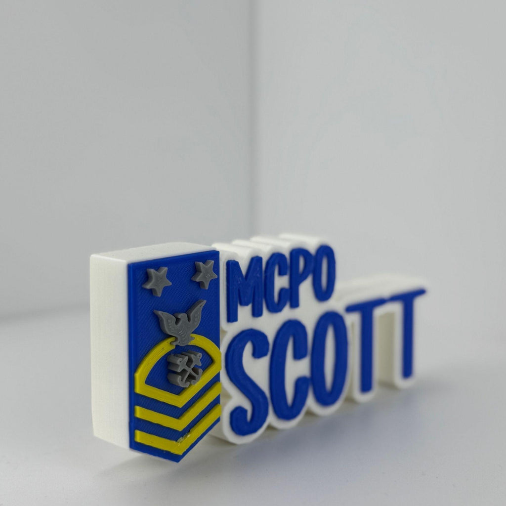 Personalized Coast Guard Master Chief Petty Officer Desk Name Plate