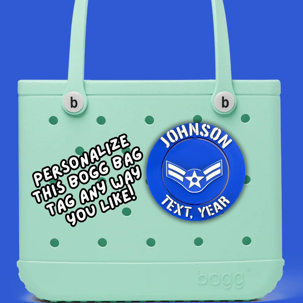 Personalized Air Force Airman First Class Bogg Bag Tag