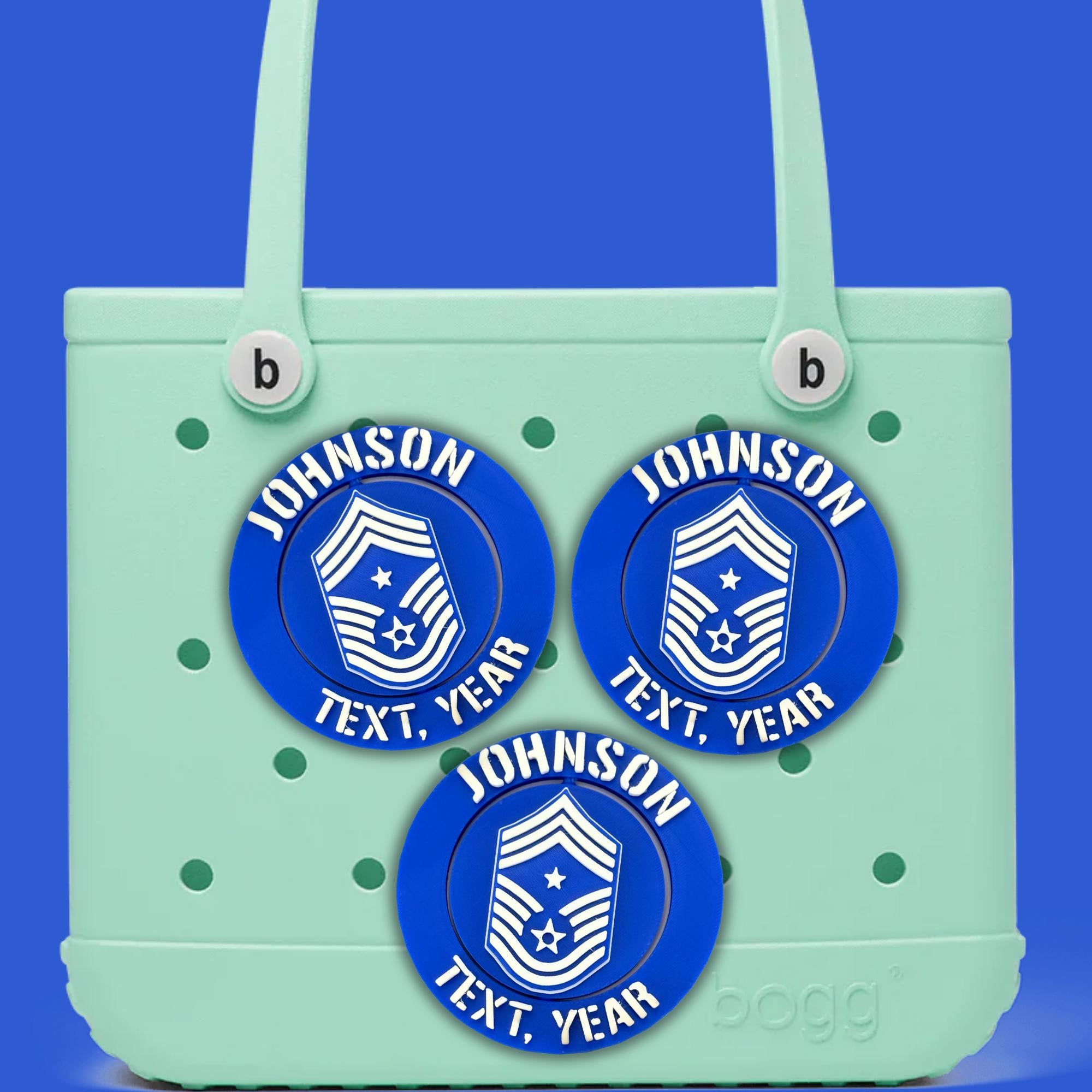 Personalized Air Force Command Chief Master Sergeant Bogg Bag Tag