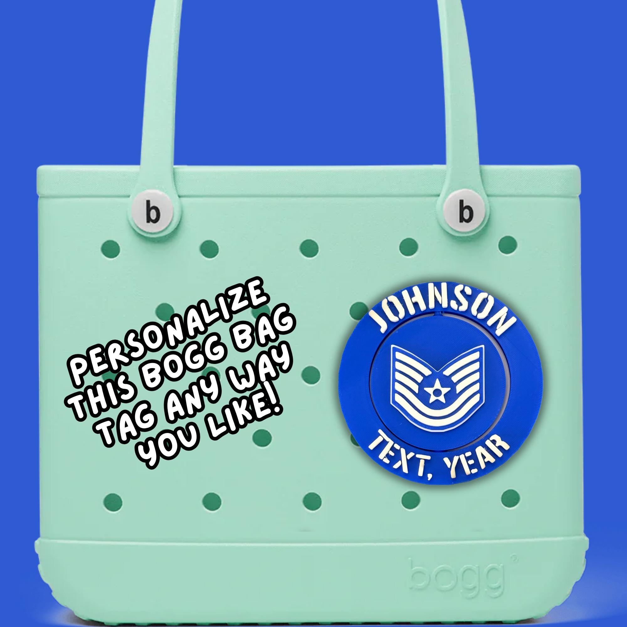 Personalized Air Force Technical Sergeant Bogg Bag Tag