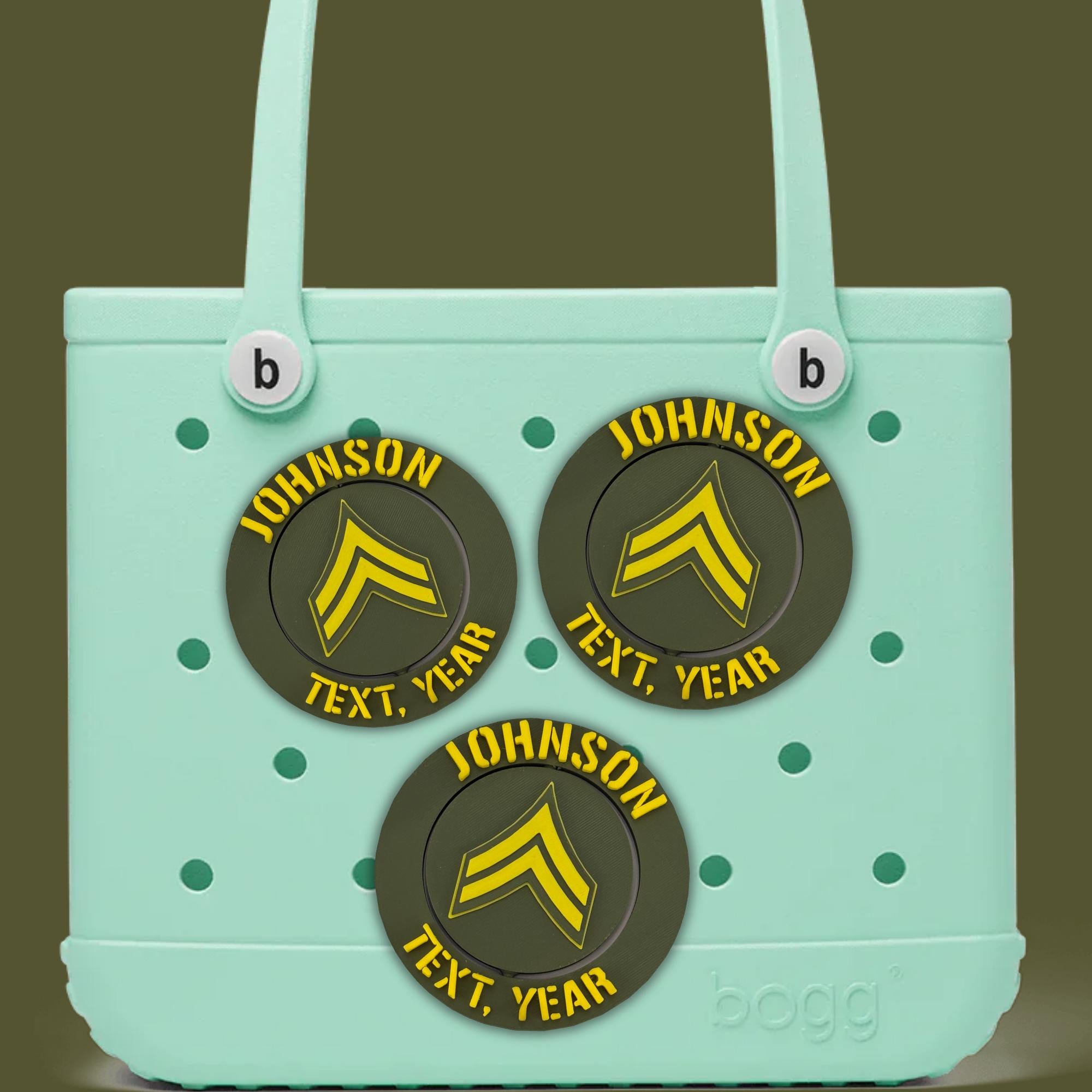 Personalized Army Corporal Bogg Bag Tag