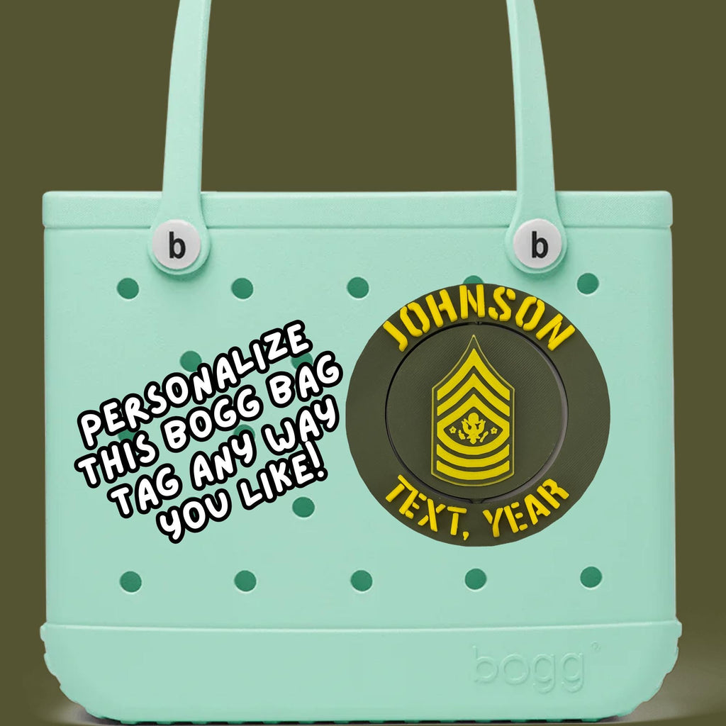 Personalized Army Sergeant Major of the Army Bogg Bag Tag