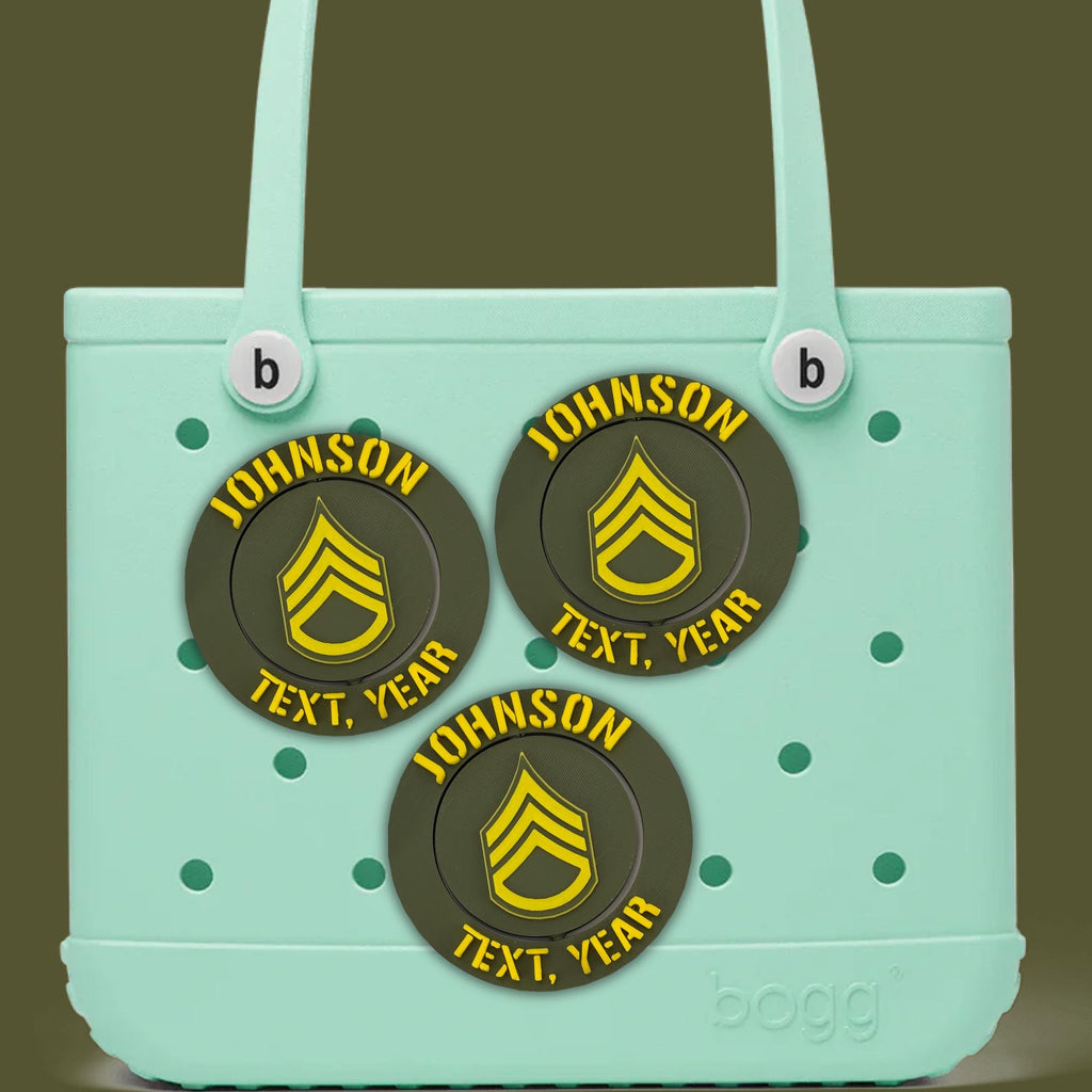Personalized Army Staff Sergeant Bogg Bag Tag