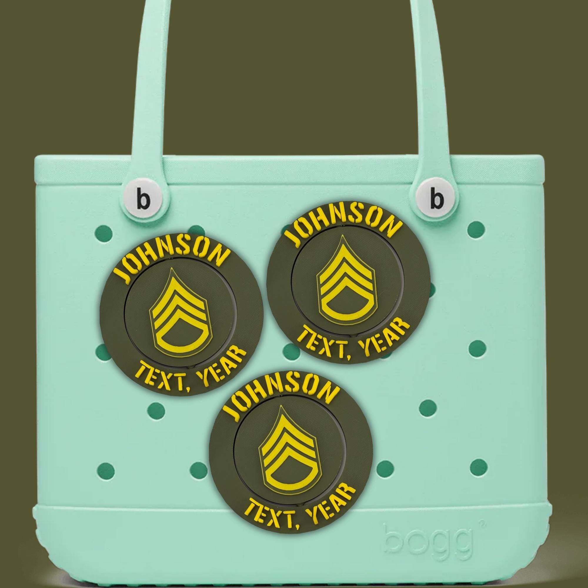 Personalized Army Staff Sergeant Bogg Bag Tag