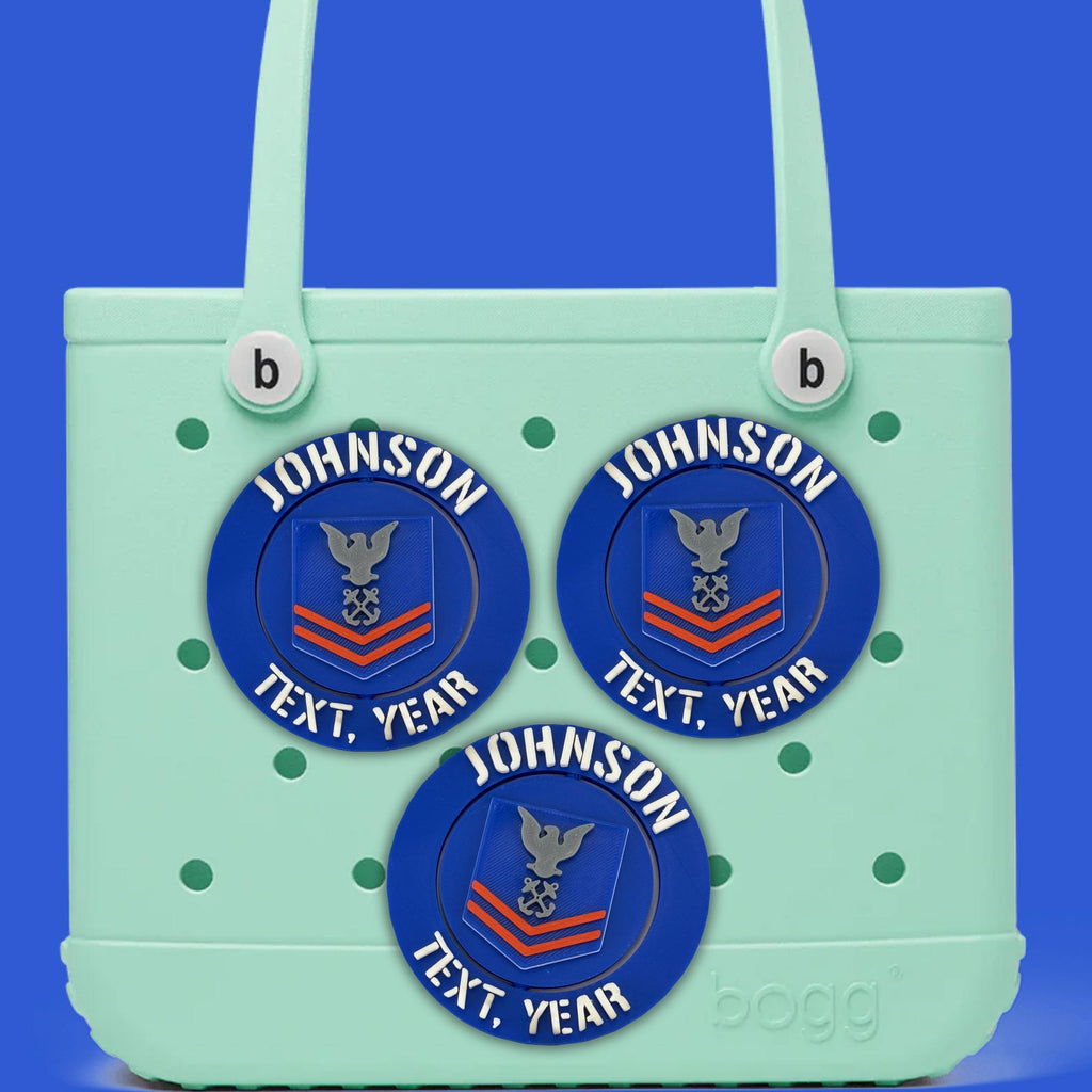 Personalized Coast Guard Petty Officer Second Class Bogg Bag Tag