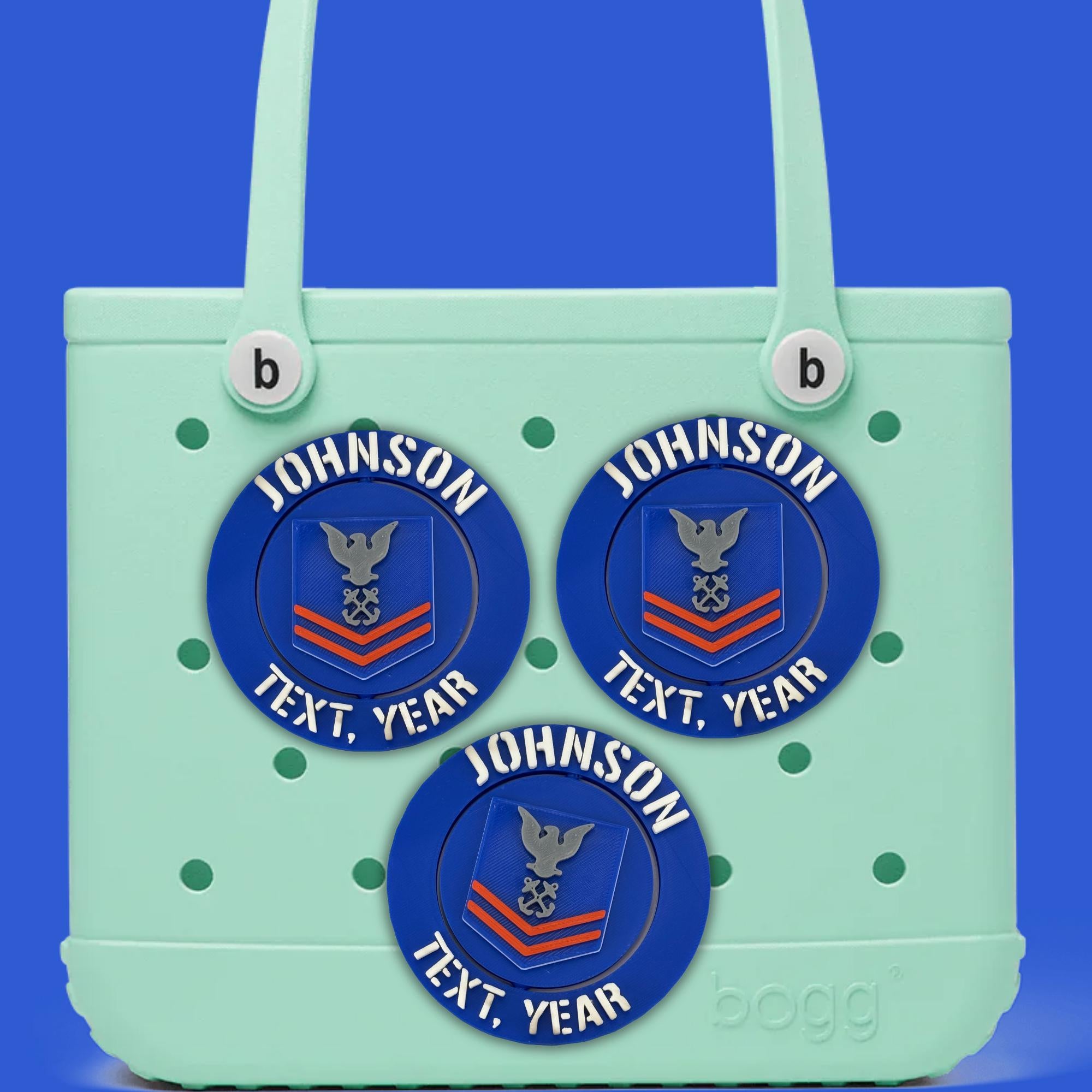 Personalized Coast Guard Petty Officer Second Class Bogg Bag Tag