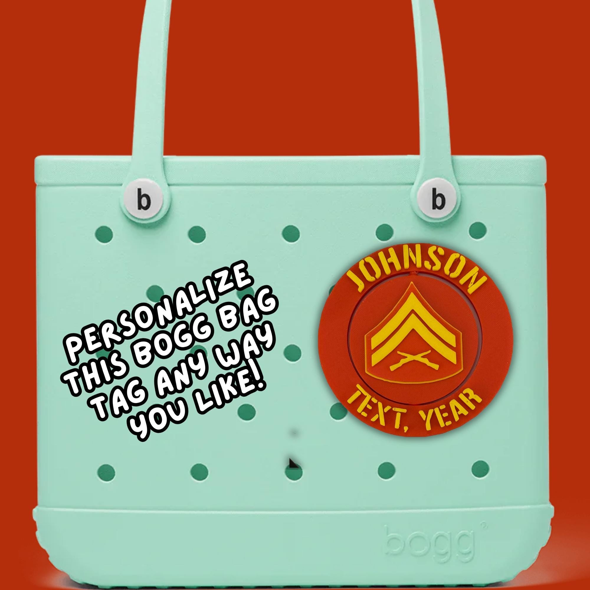 Personalized Marines Corporal Bogg Bag Tag