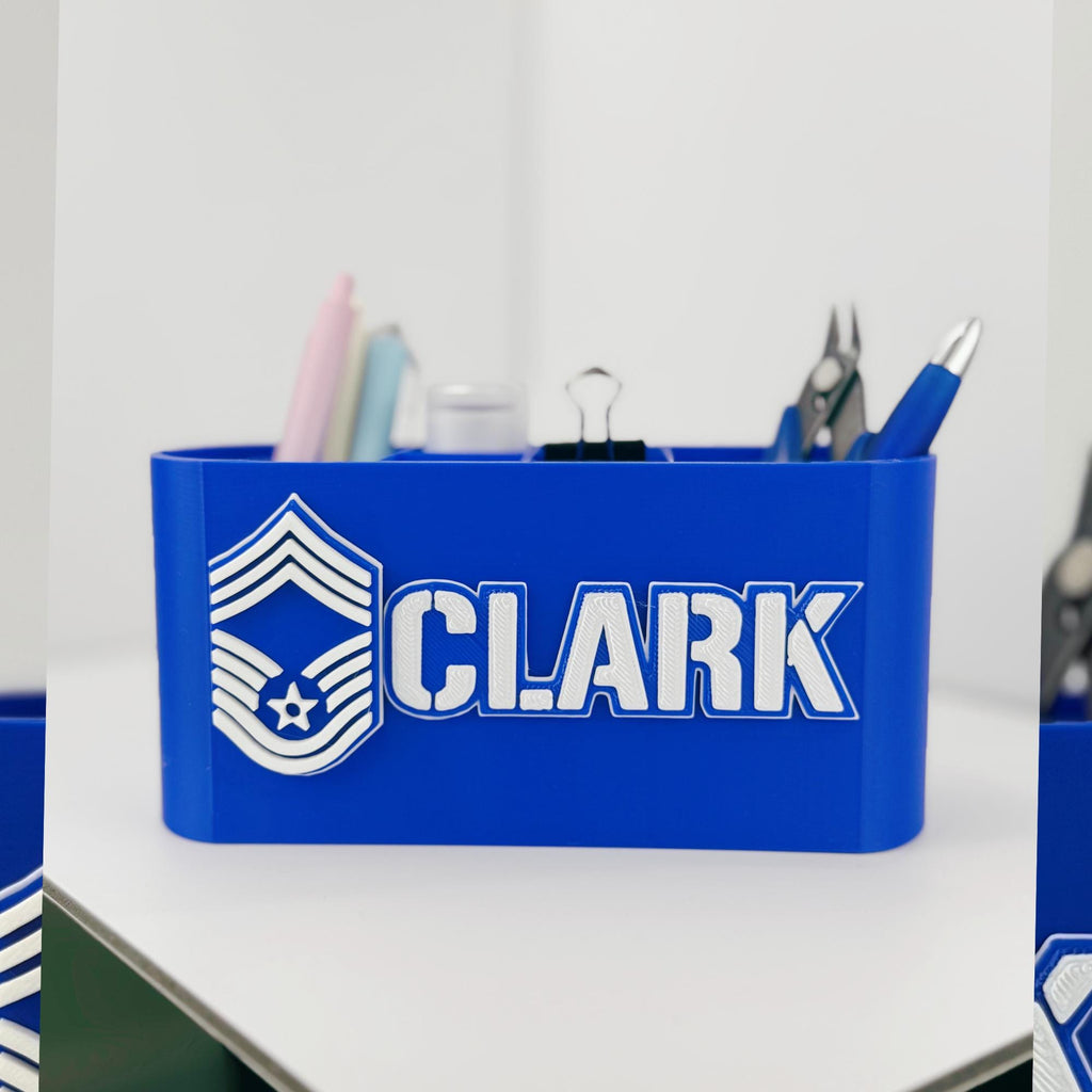 Personalized Air Force Chief Master Sergeant Desk Organizer