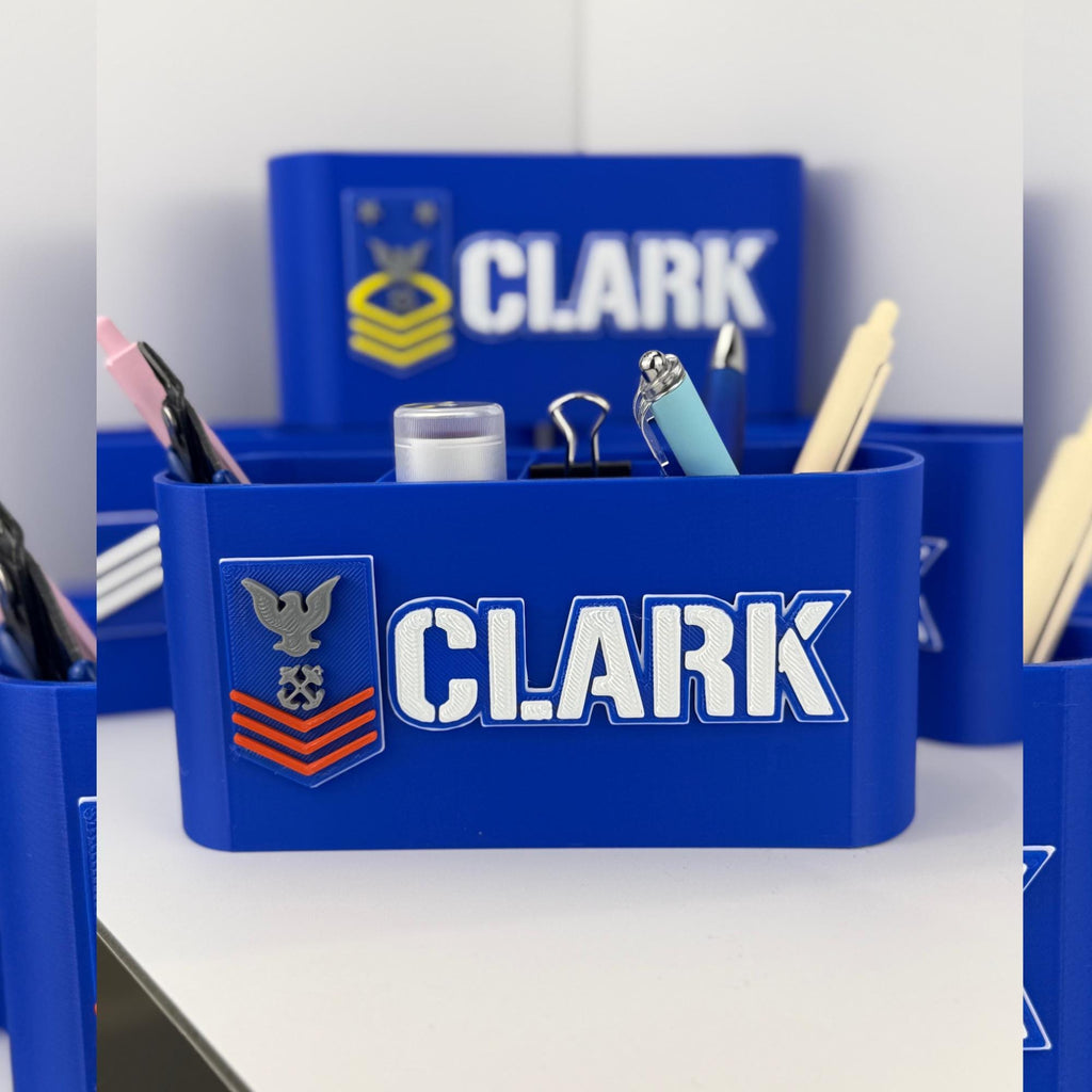 Personalized Coast Guard Petty Officer First Class Desk Organizer